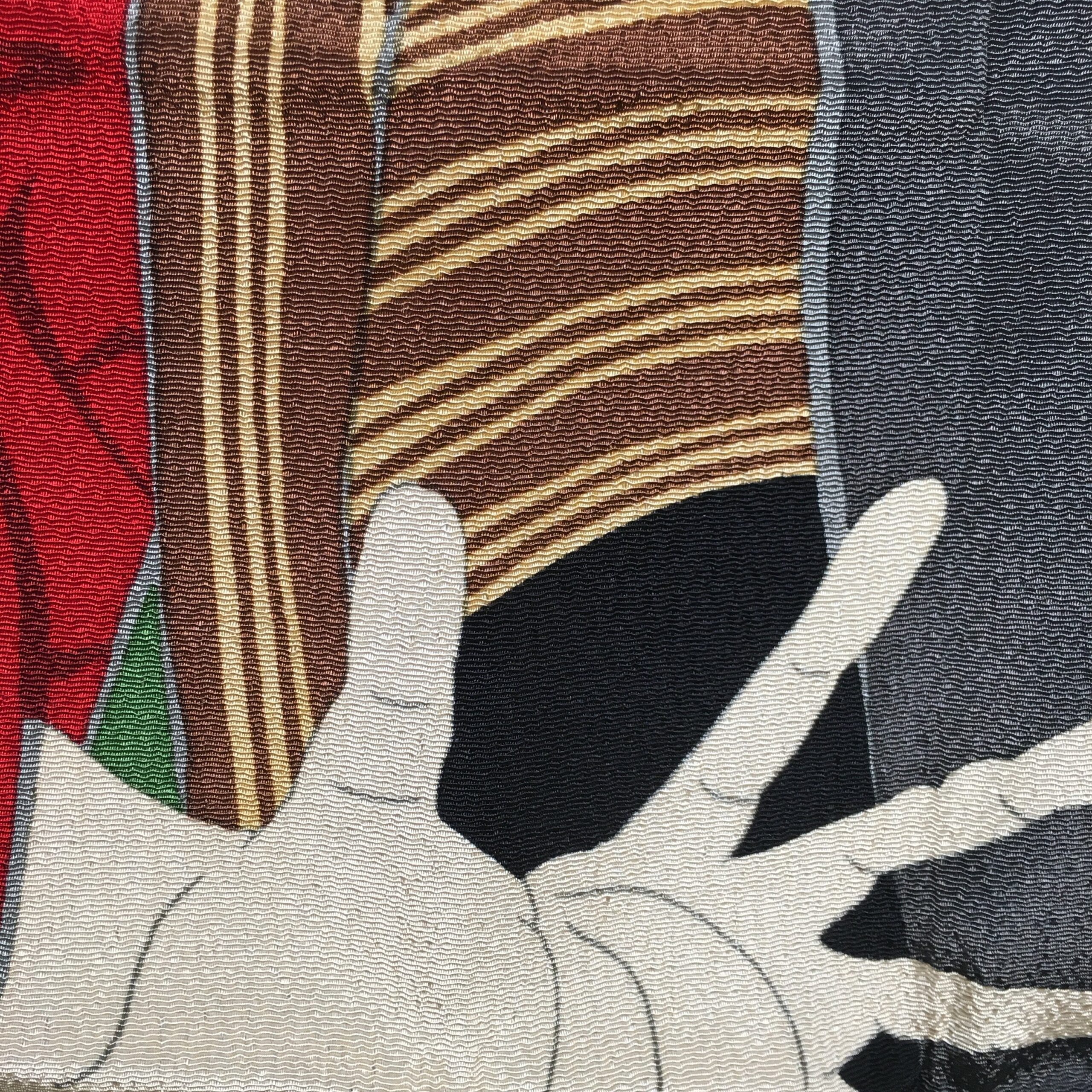 Japanese Wrap Cloth Furoshiki Fabric Rayon Kabuki actor grey FU151