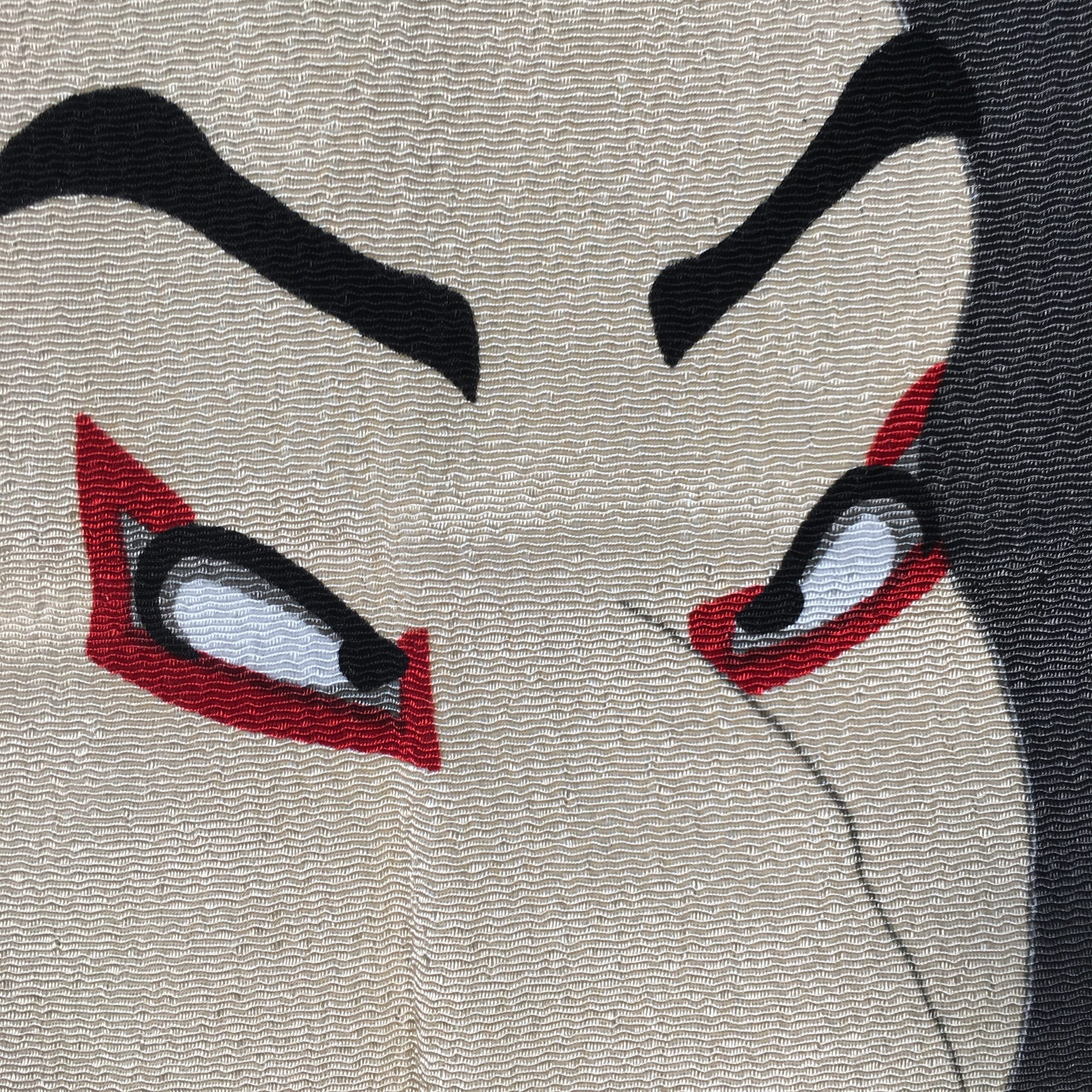 Japanese Wrap Cloth Furoshiki Fabric Rayon Kabuki actor grey FU151