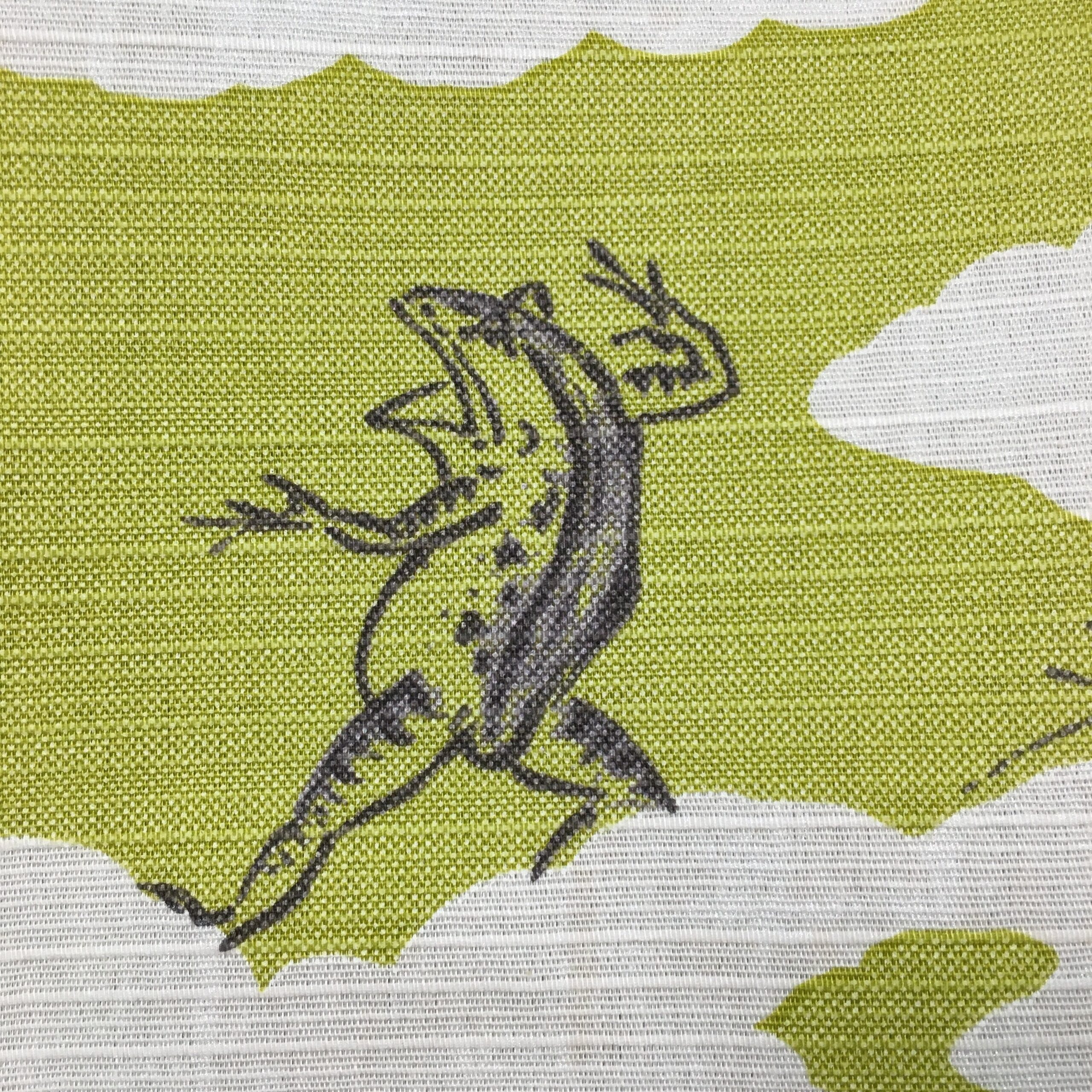 Japanese Wrap Cloth Furoshiki Fabric Yellow Rabbits Frogs FU129