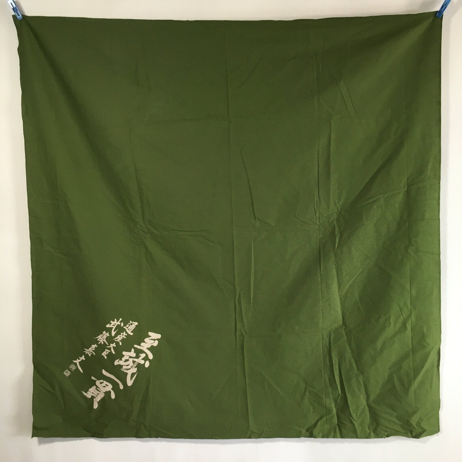 Japanese Wrap Cloth Furoshiki Vtg Fabric Cotton Green Muto Kabun FU196