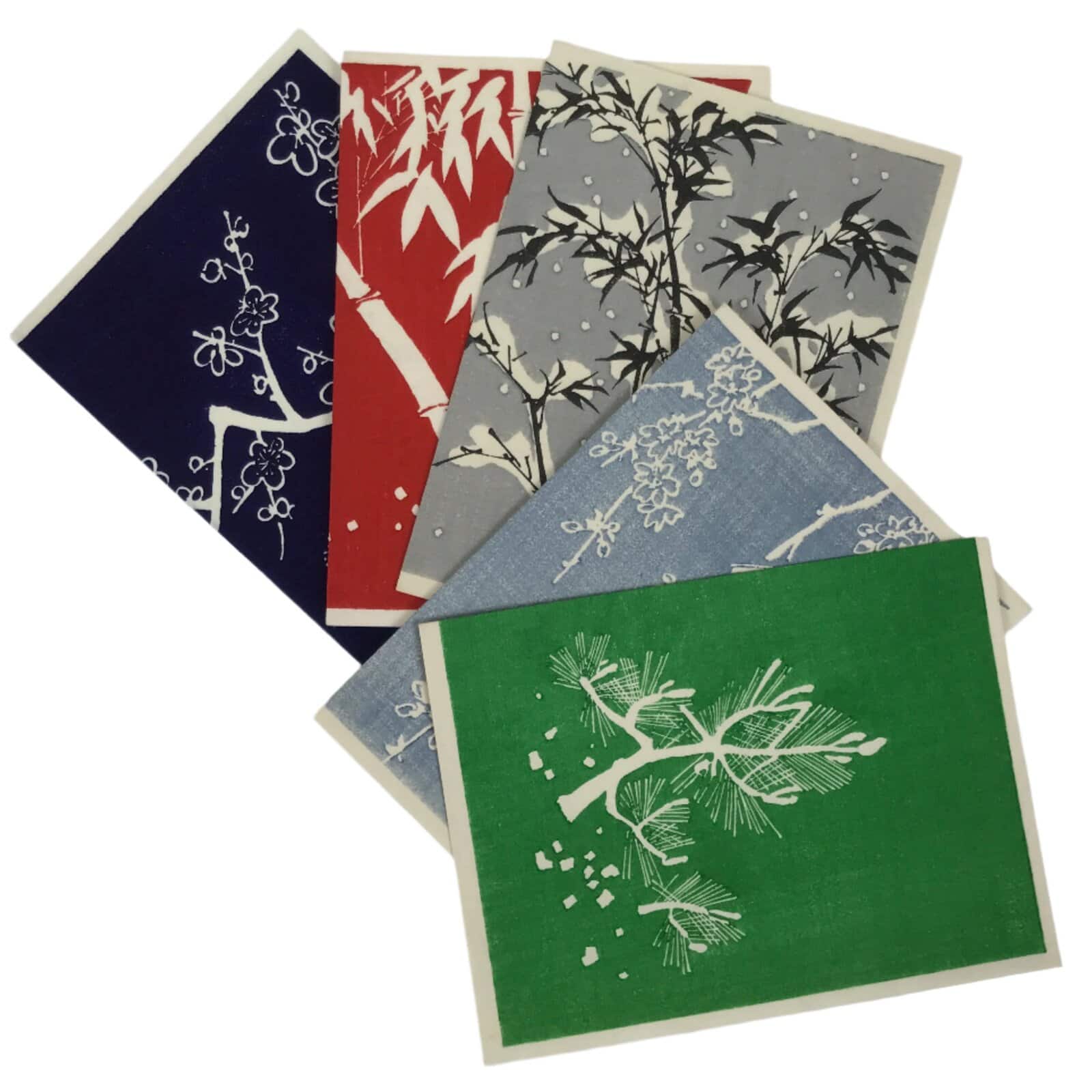 Japanese Writing Paper Set Woodblock Printed Vtg Floral Letter Stationary P374