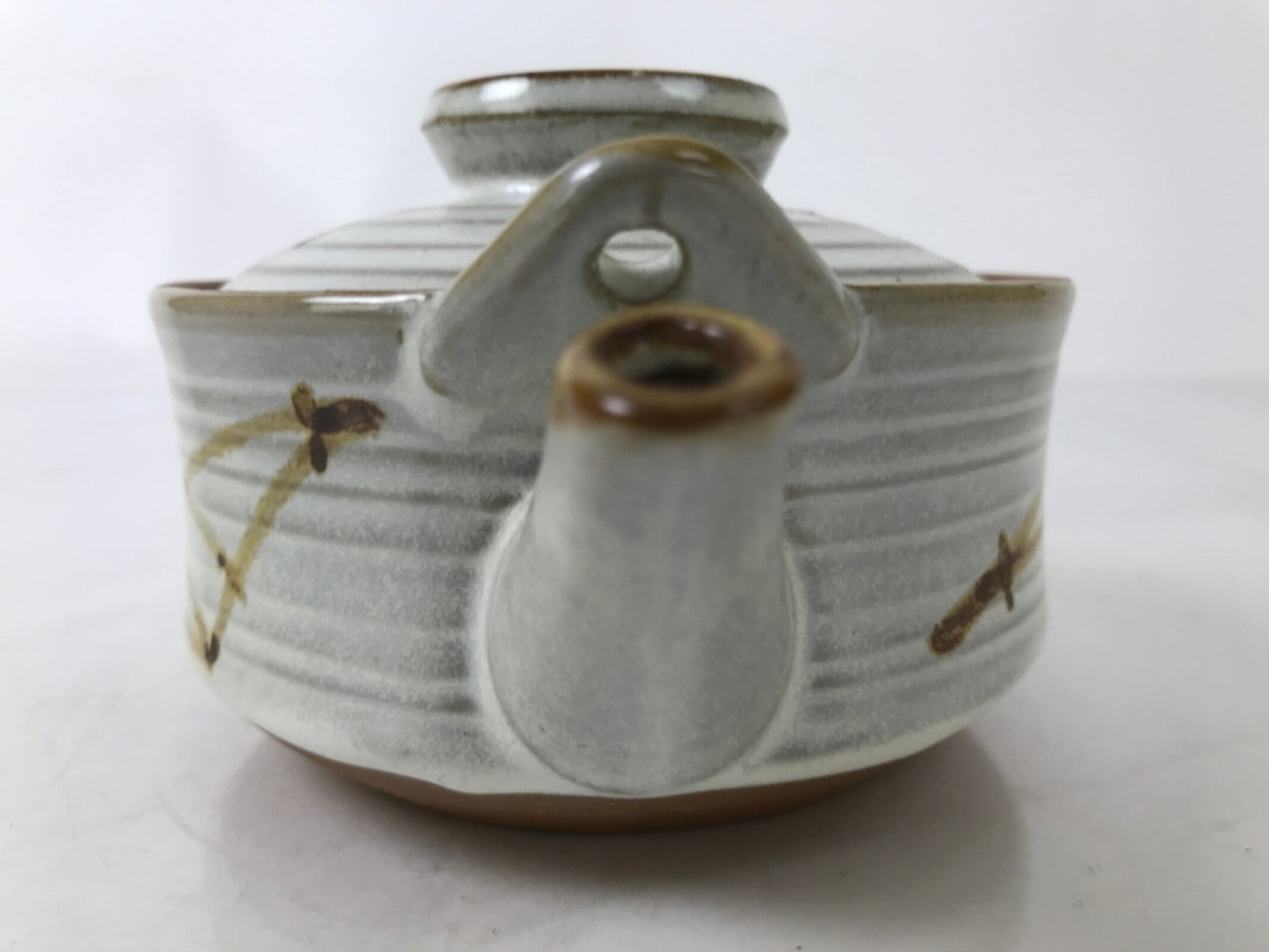 Japanese Yokkaichi Banko Ware Ceramic Lidded Teapot Vtg Donabe Beige Brown Y280