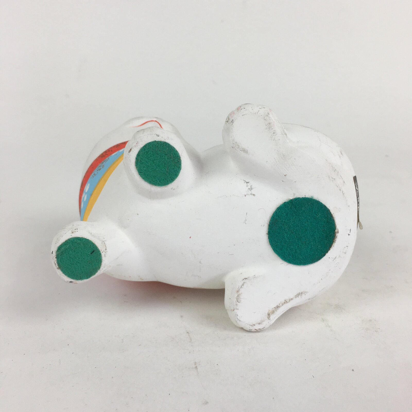 Japanese Zodiac Dog Statue Vtg Lucky Charm White Plaster Figurine BD790