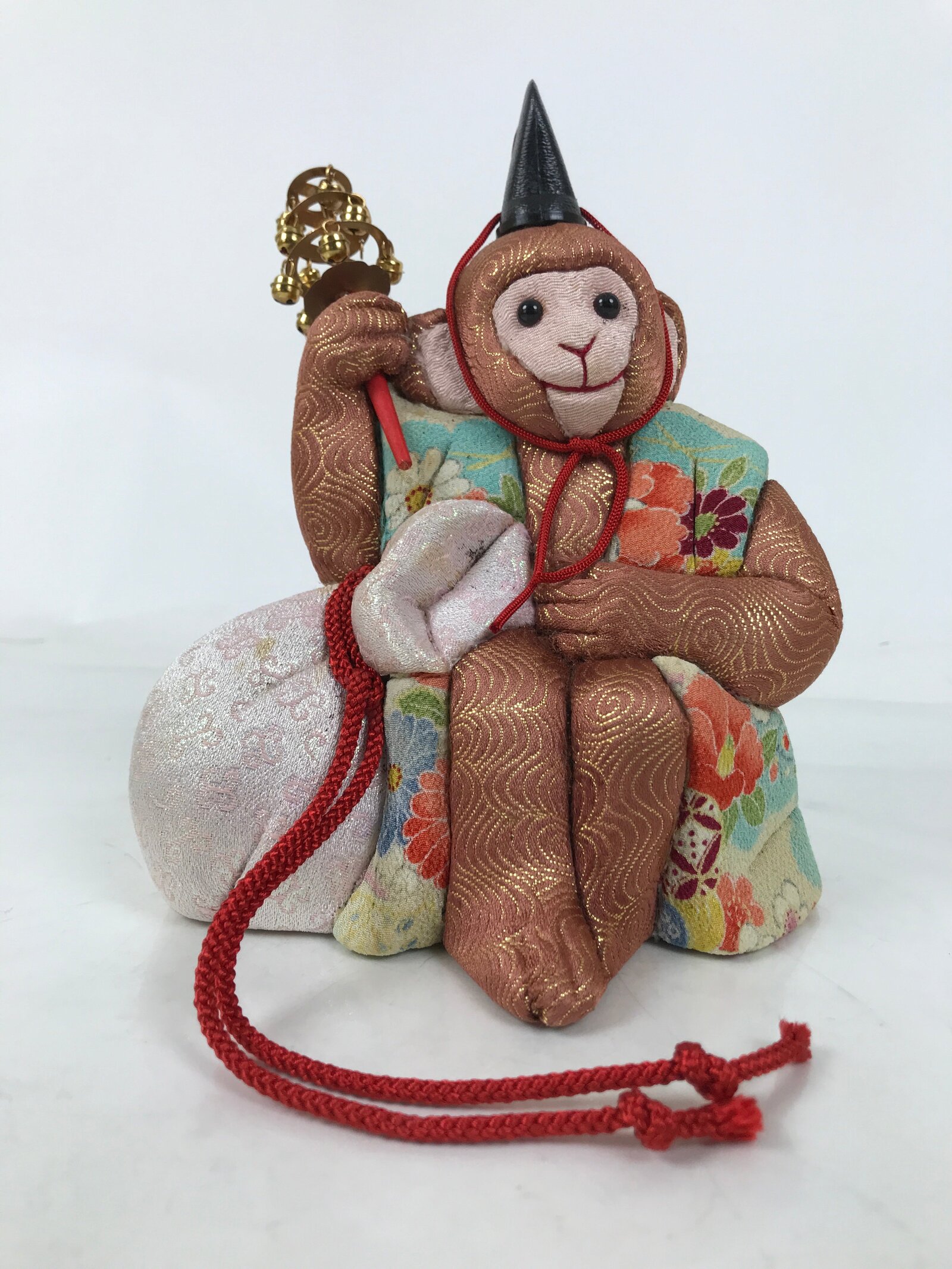 Japanese Zodiac Fabric Monkey Doll Vtg Kimekomi Ningyo Animal Fortune Saru ST27
