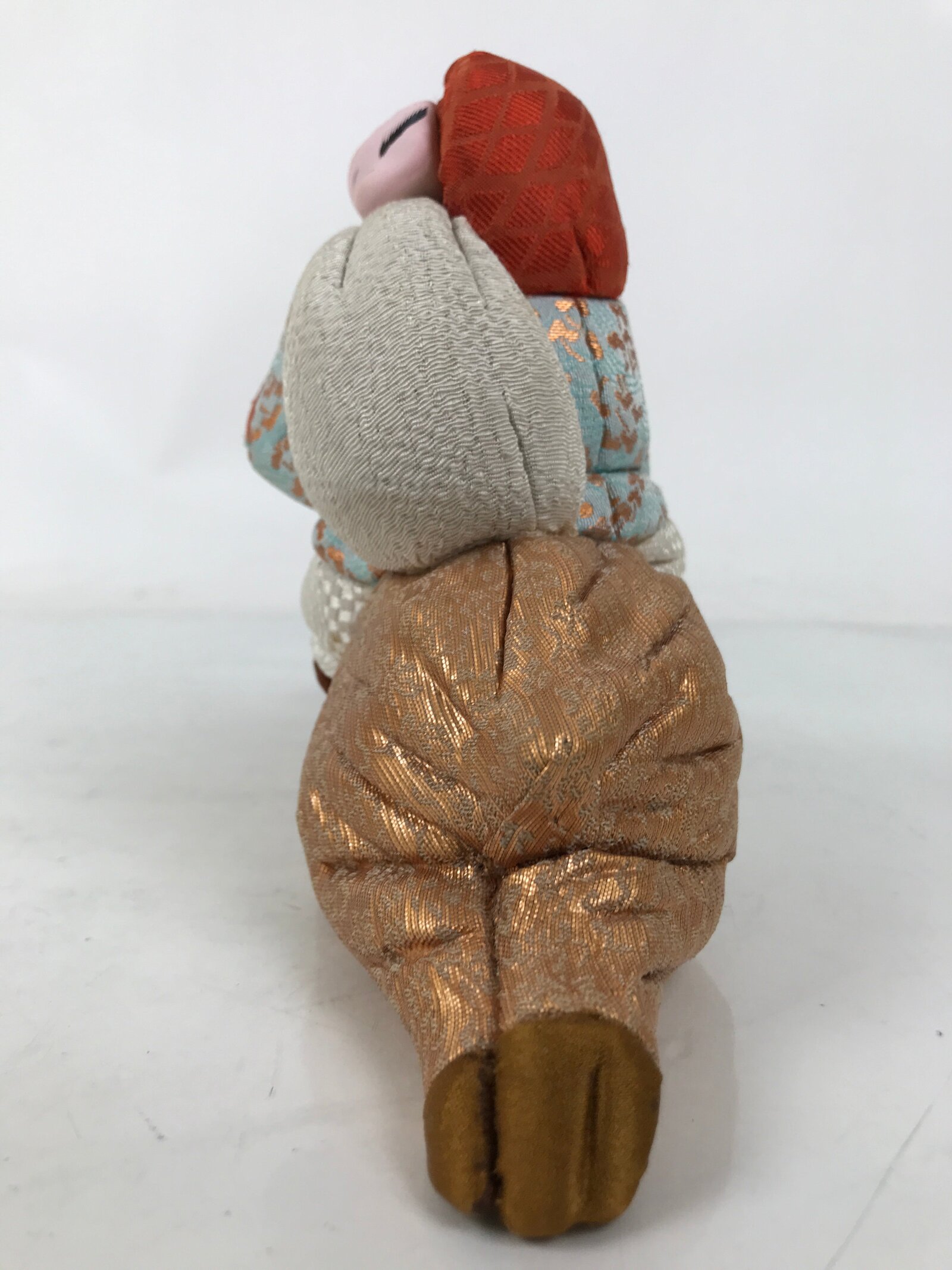 Japanese Zodiac Silk Fabric Boar Doll Vtg Kimekomi Ningyo Animal Daikokuten ST36