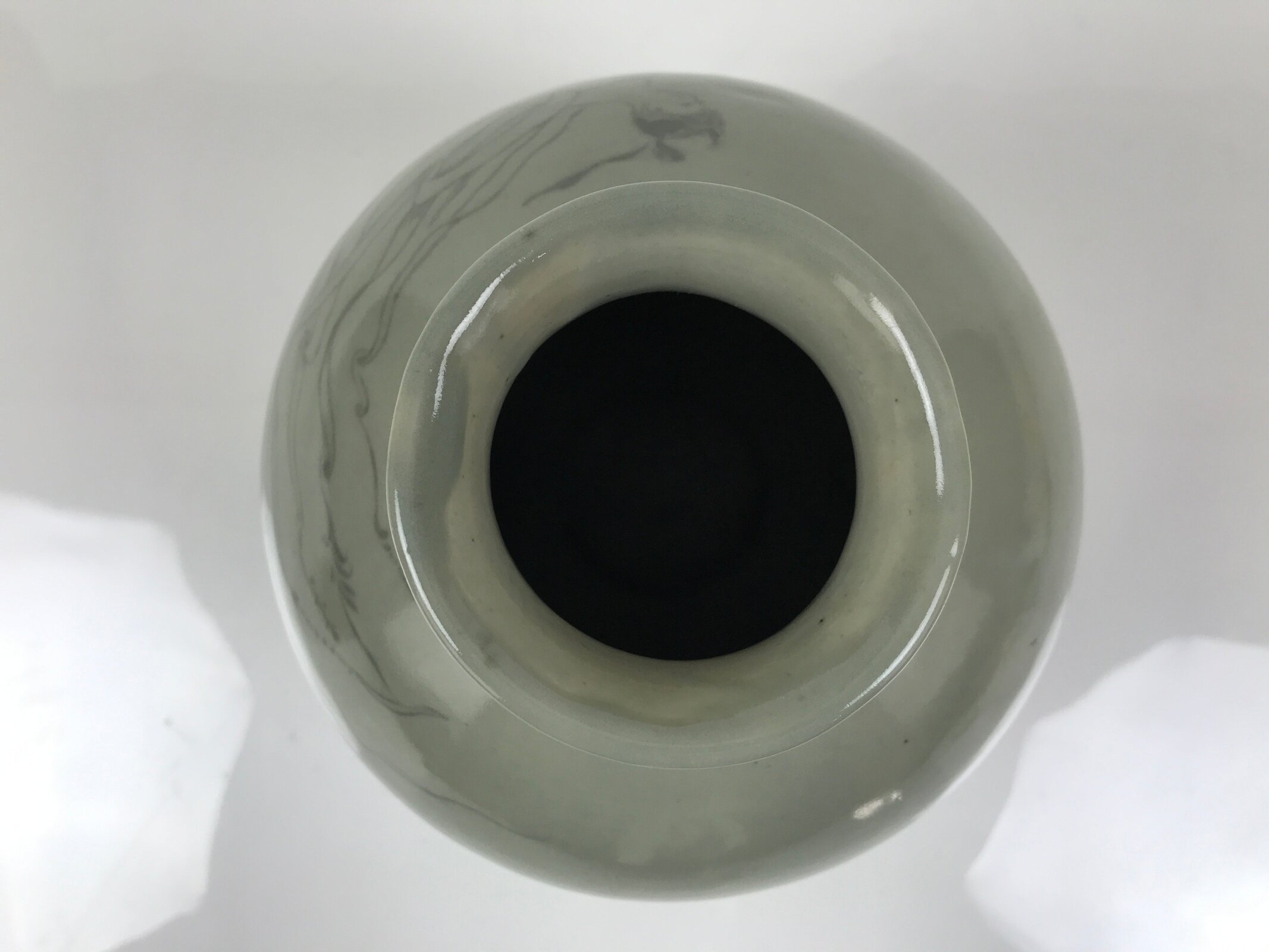 Korean Porcelain Flower Vase Ikebana Kabin Celadon Green Celastial Maiden FK210