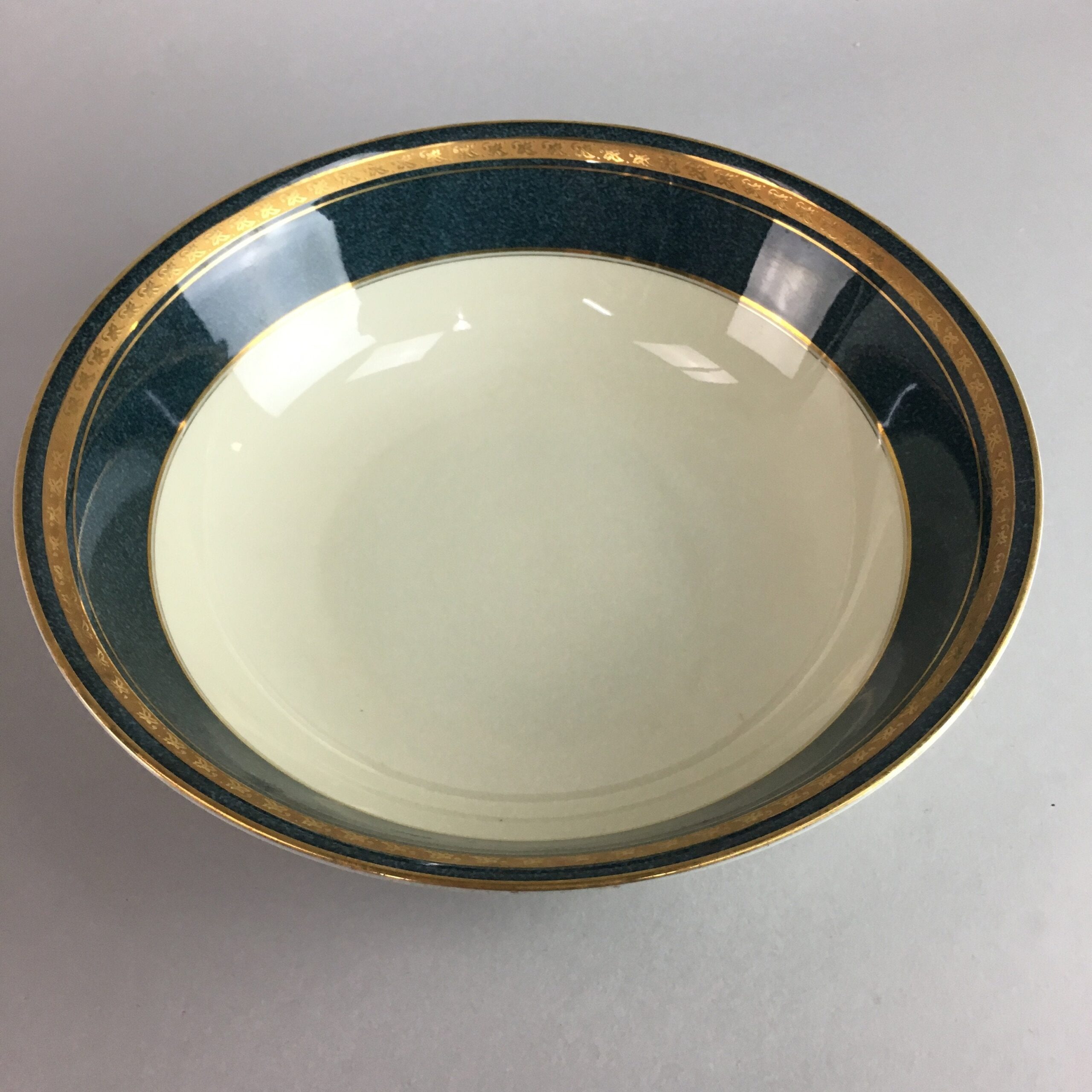 Mikasa Porcelain Serving Bowl Vtg Studio Nova Montrey Round Blue Gold PX273