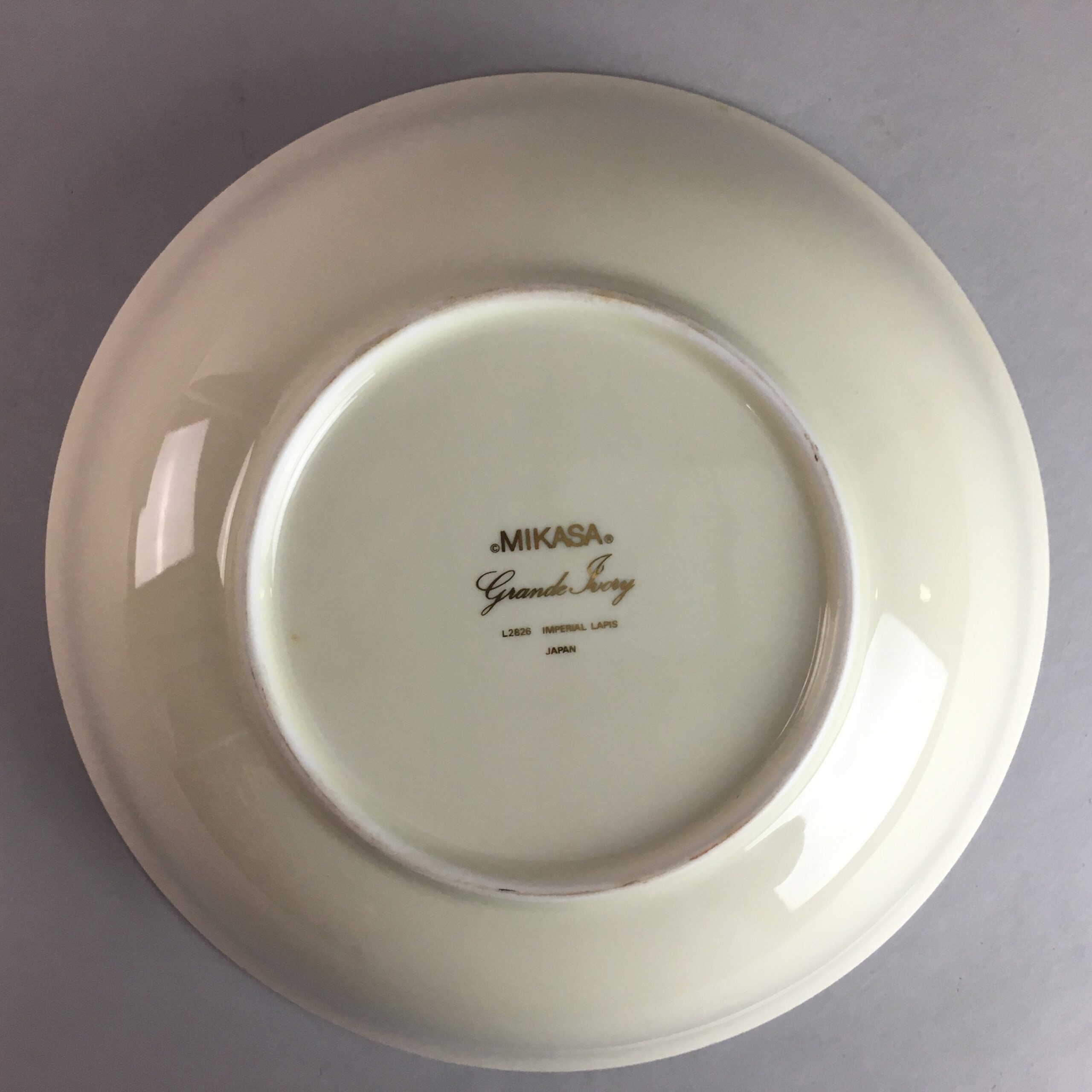 Mikasa Porcelain Serving Bowl Vtg Studio Nova Montrey Round Blue Gold PX273