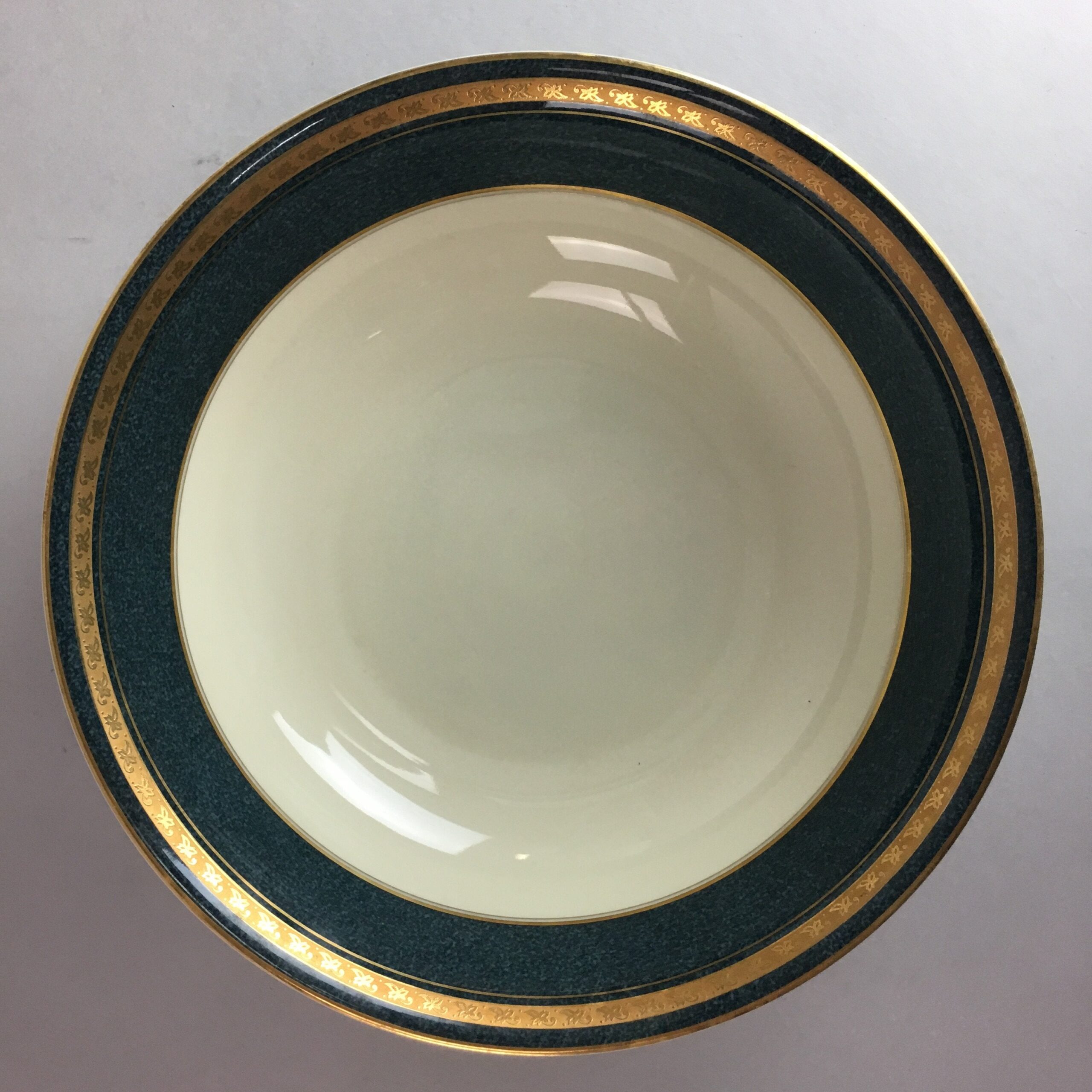 Mikasa Porcelain Serving Bowl Vtg Studio Nova Montrey Round Blue Gold PX273
