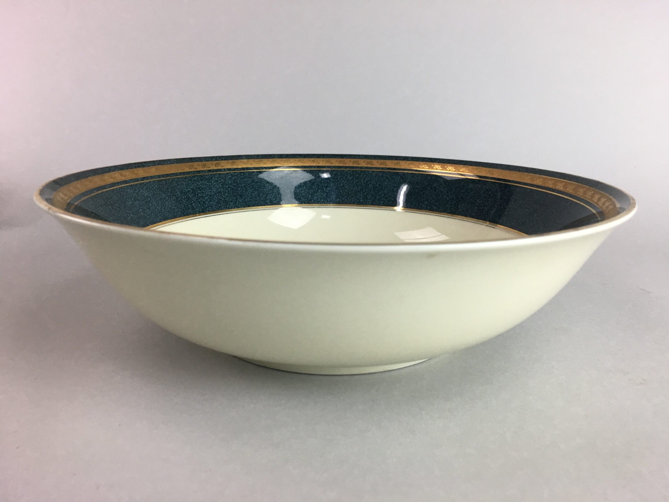 Mikasa Porcelain Serving Bowl Vtg Studio Nova Montrey Round Blue Gold PX273