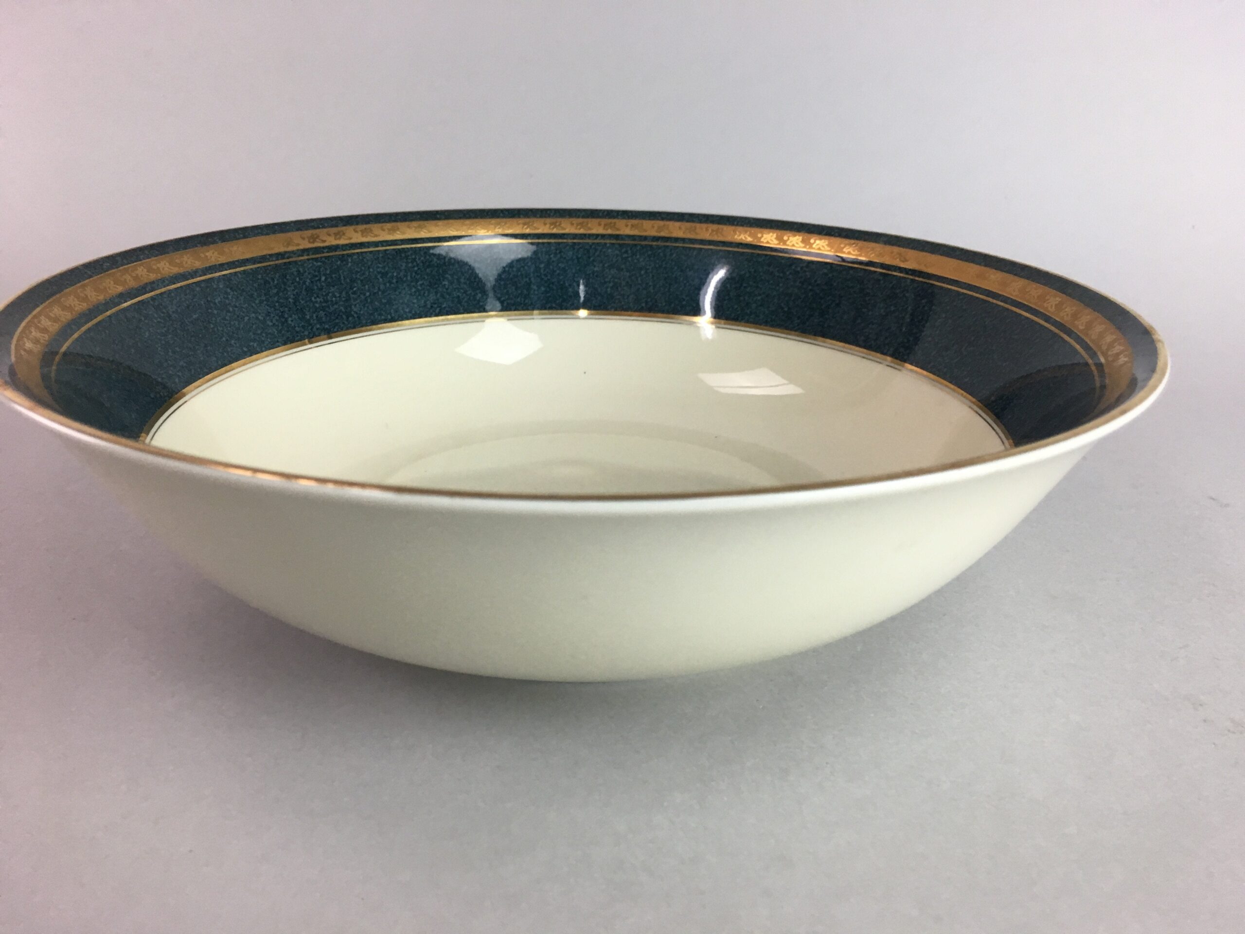 Mikasa Porcelain Serving Bowl Vtg Studio Nova Montrey Round Blue Gold PX273