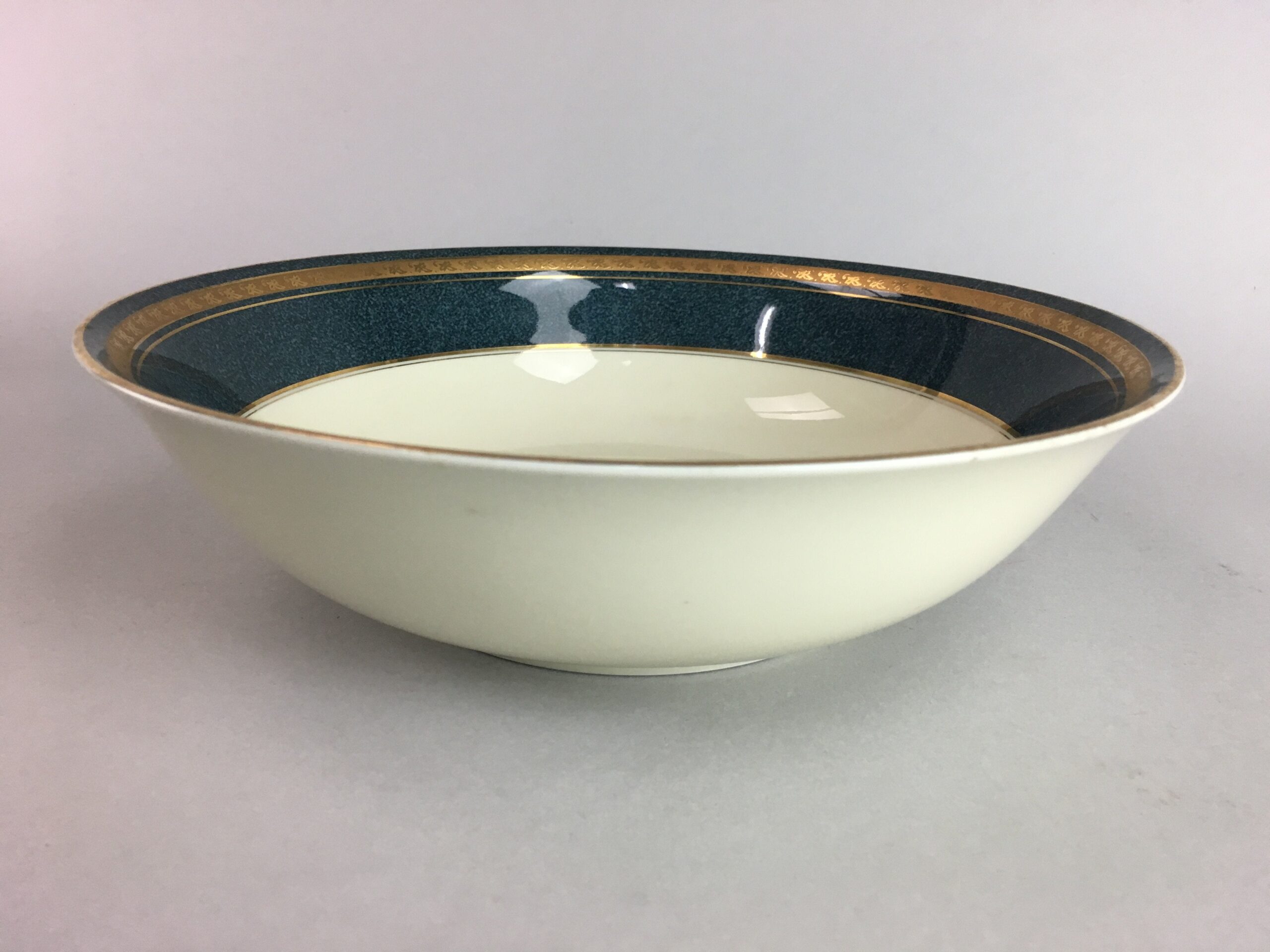 Mikasa Porcelain Serving Bowl Vtg Studio Nova Montrey Round Blue Gold PX273