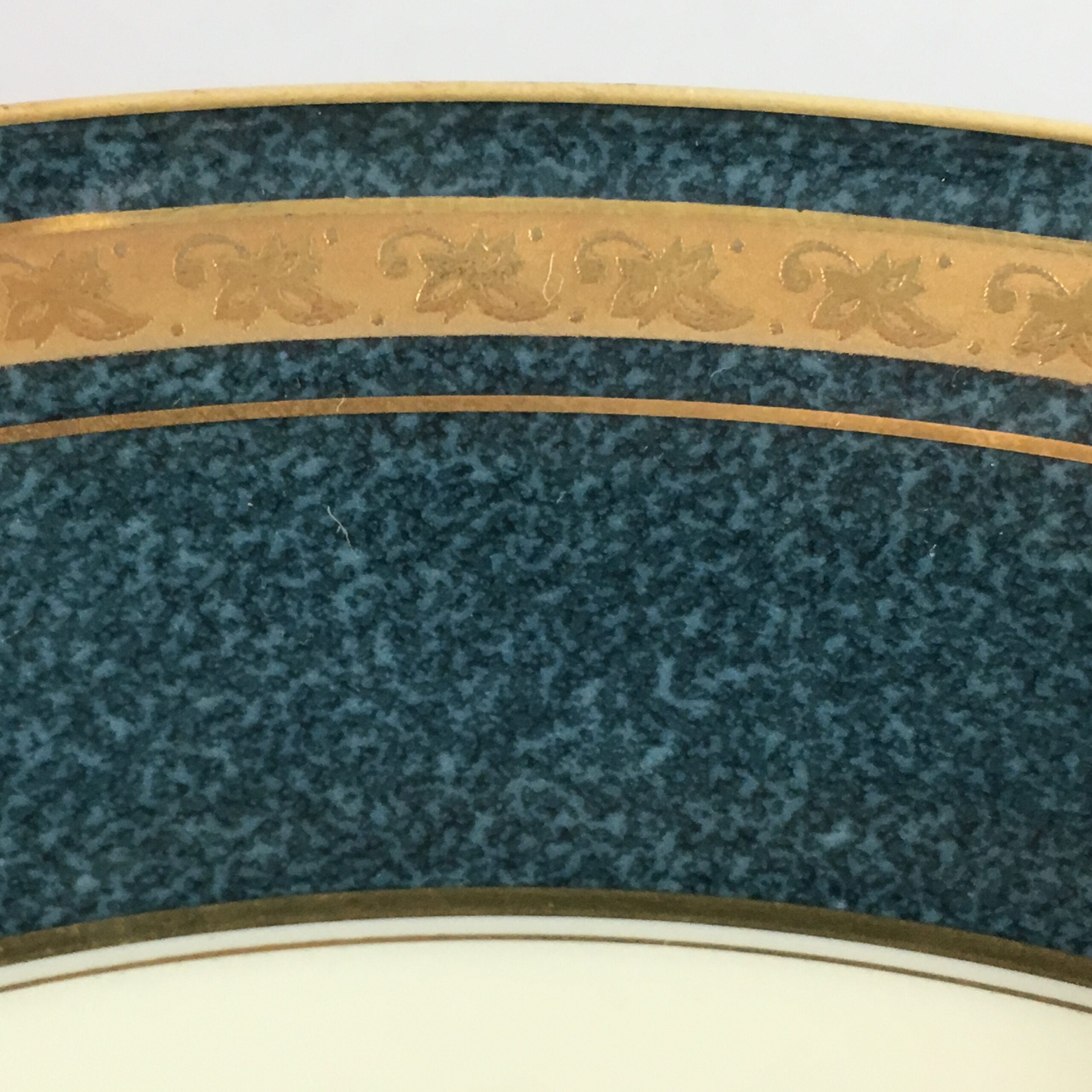 Mikasa Porcelain Serving Bowl Vtg Studio Nova Montrey Round Blue Gold PX273