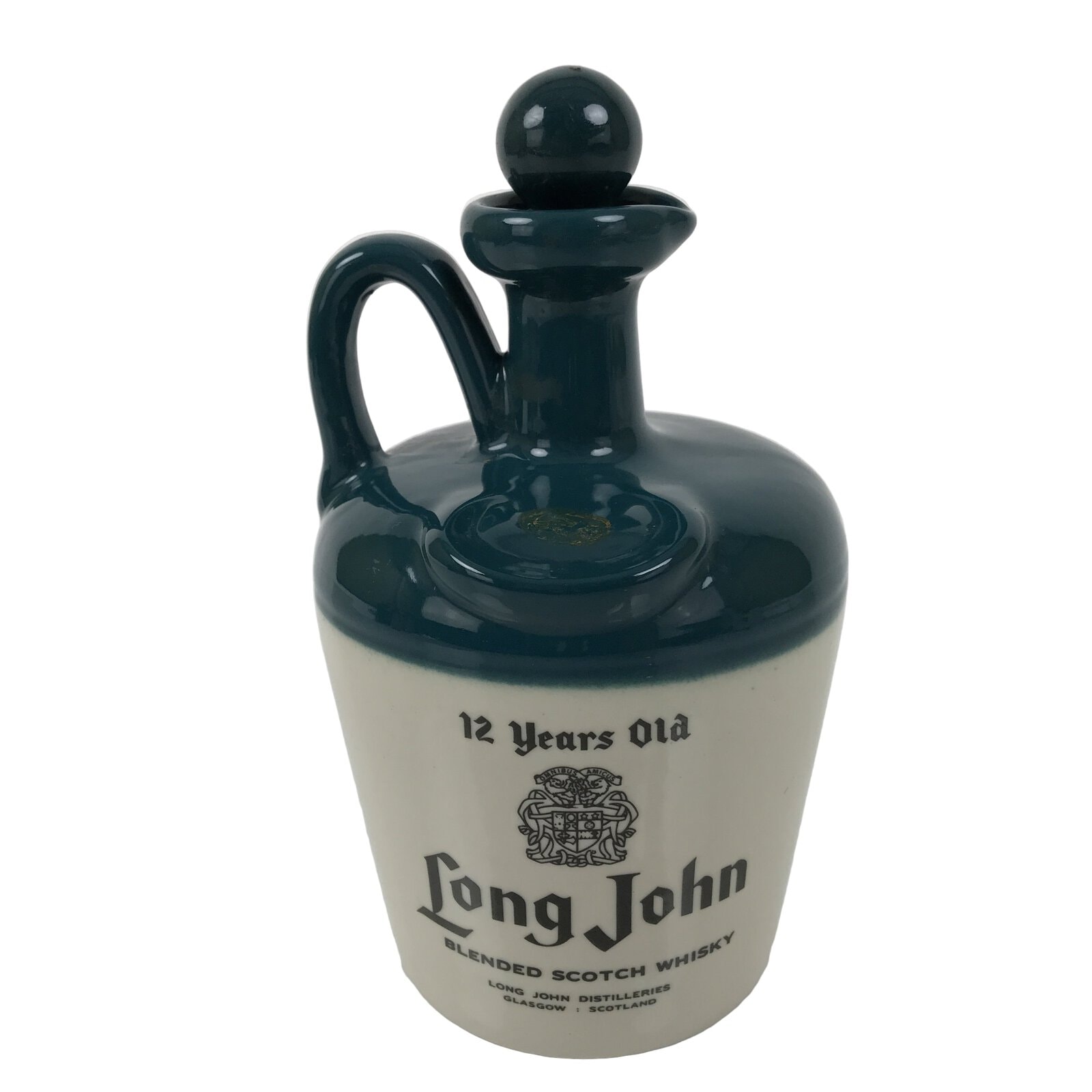 Scotch Long John 12 Year Old Whisky Empty Decanter Vtg Bottle Scotland TS901