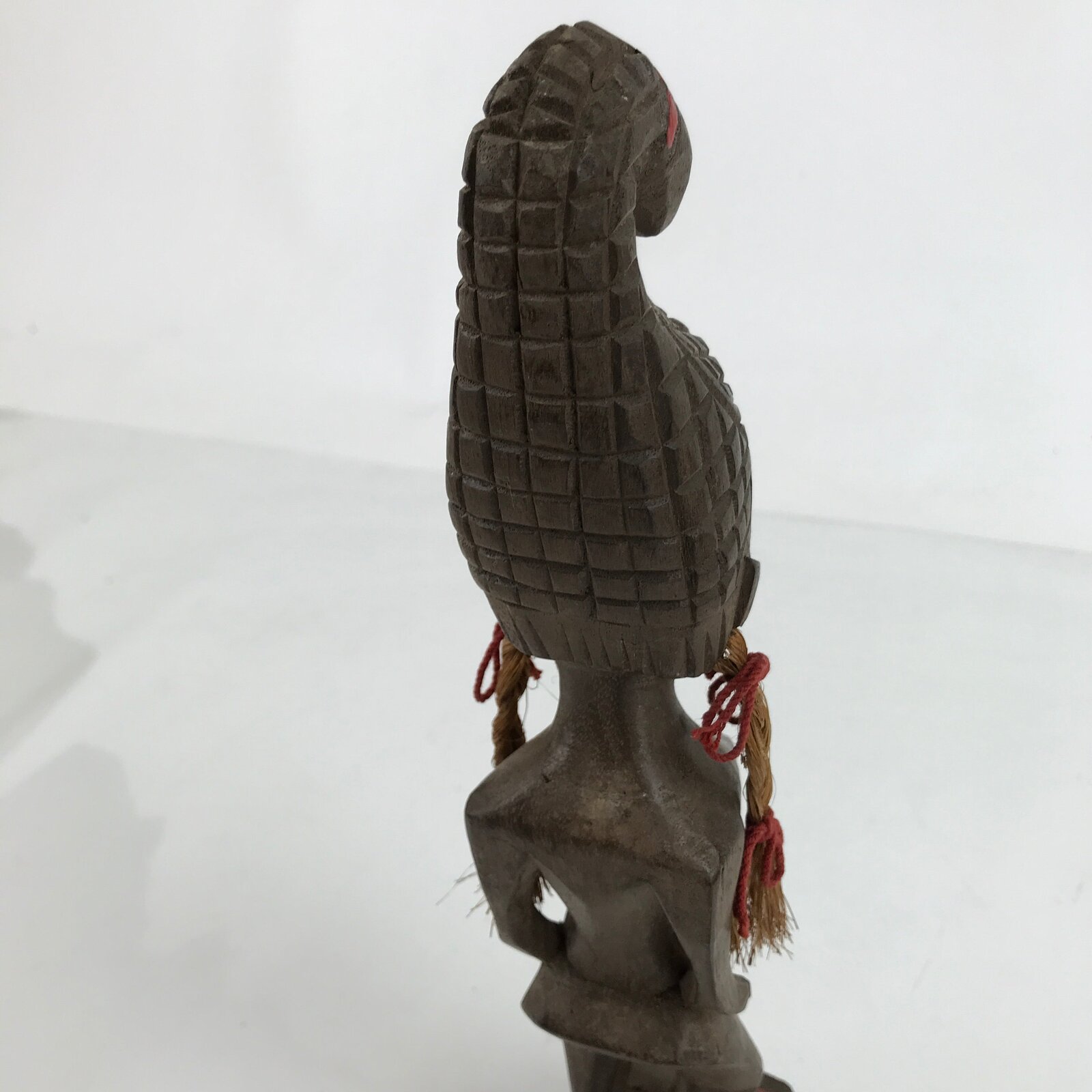 Vintage African Handcarved Wood Woman Statue Souvenir Figurine Decor Brown BD988