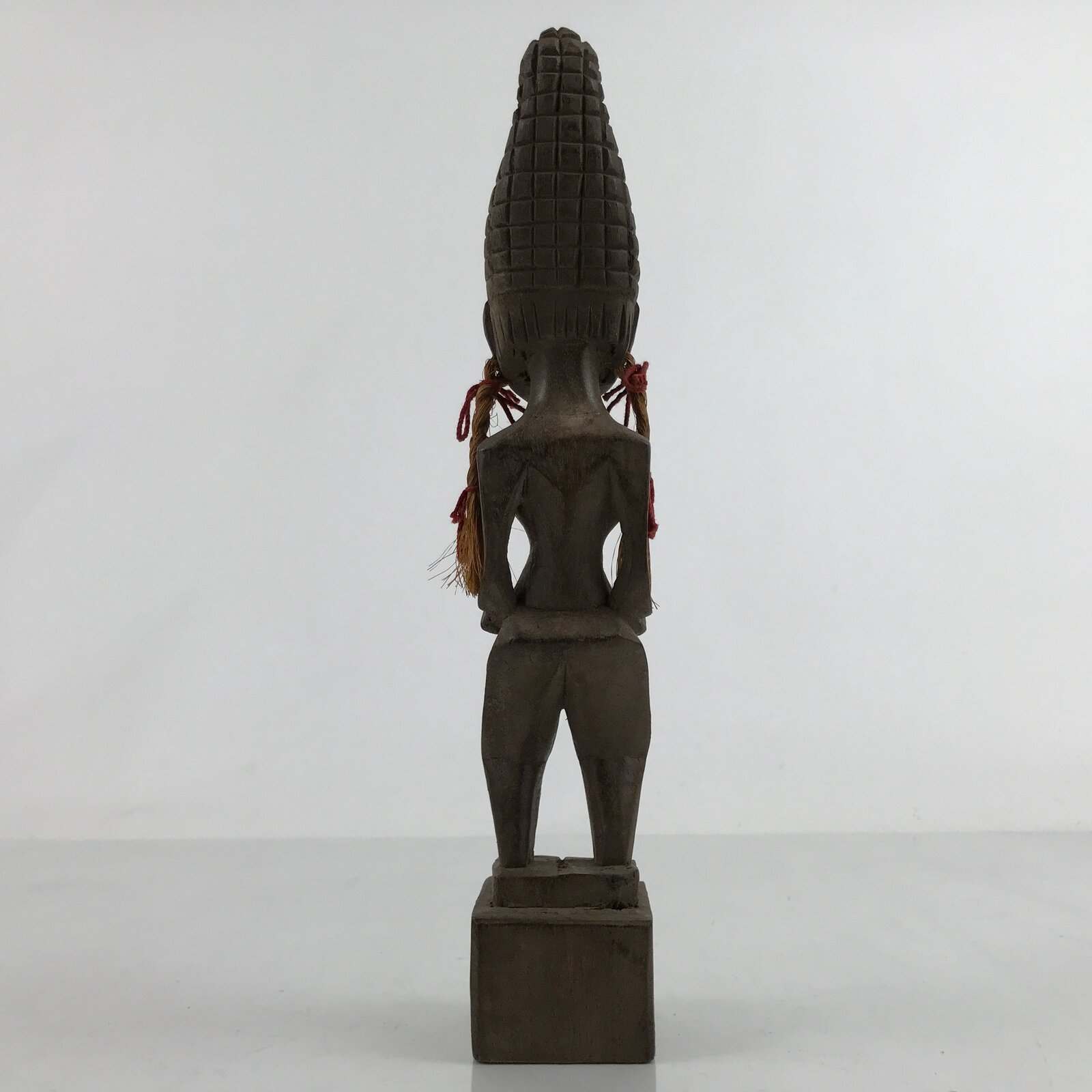 Vintage African Handcarved Wood Woman Statue Souvenir Figurine Decor Brown BD988