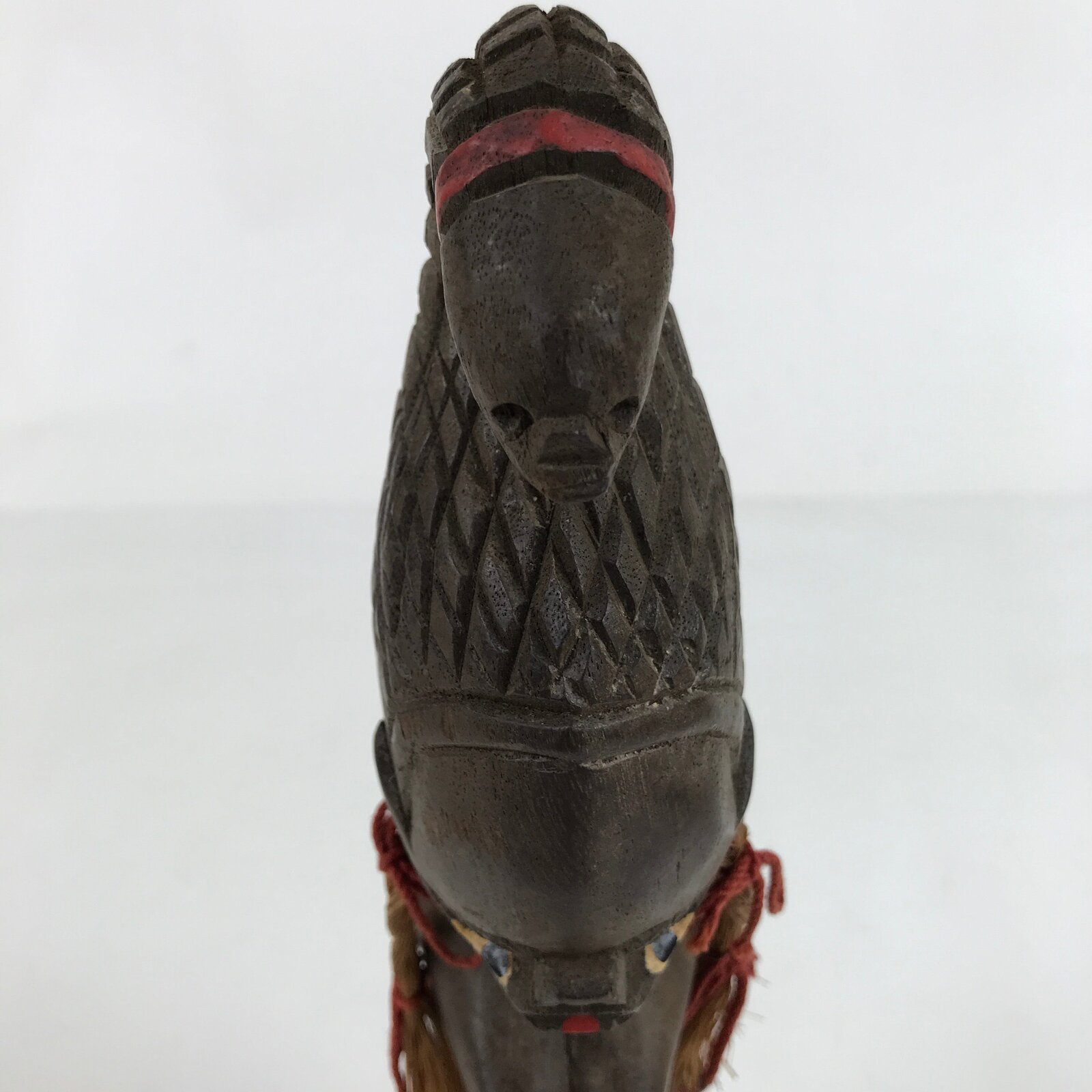 Vintage African Handcarved Wood Woman Statue Souvenir Figurine Decor Brown BD988