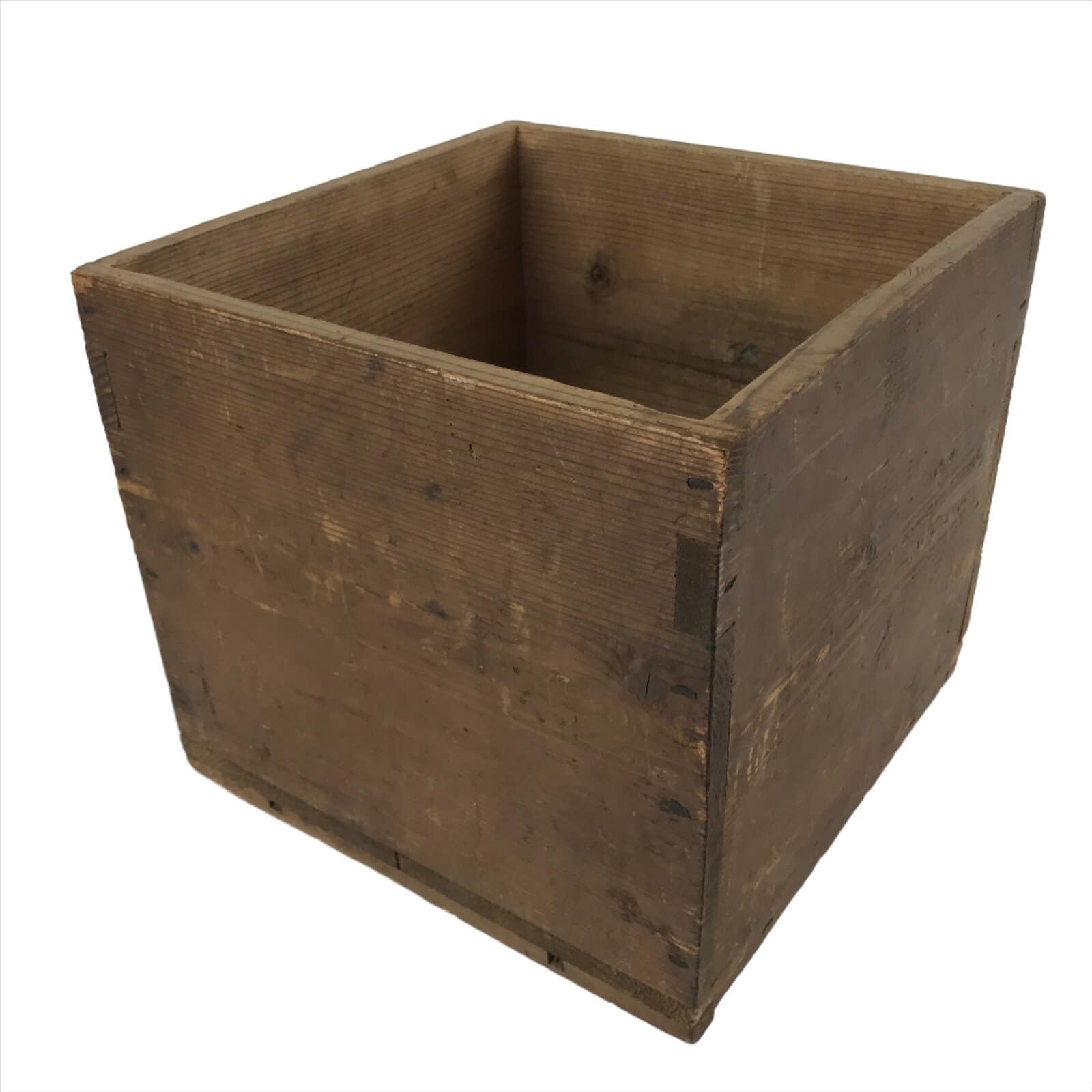 Vintage Japanese Open Wooden Storage Box Inside 29x29x26cm Brown X100