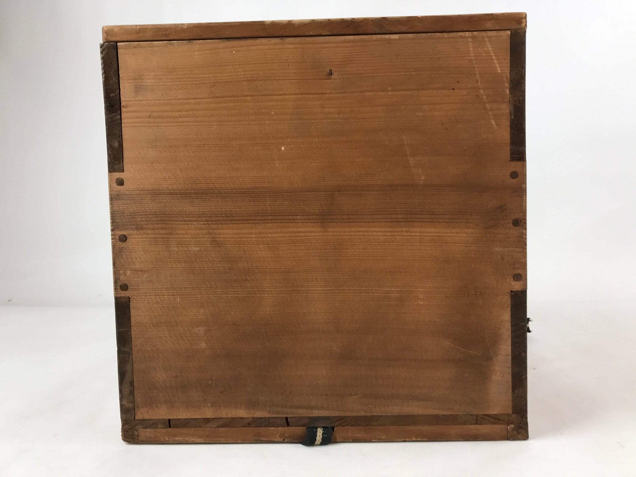 Vintage Japanese Wooden Lid Flower Vase Storage Box Inside 26.5x26.5x26.5cm X57