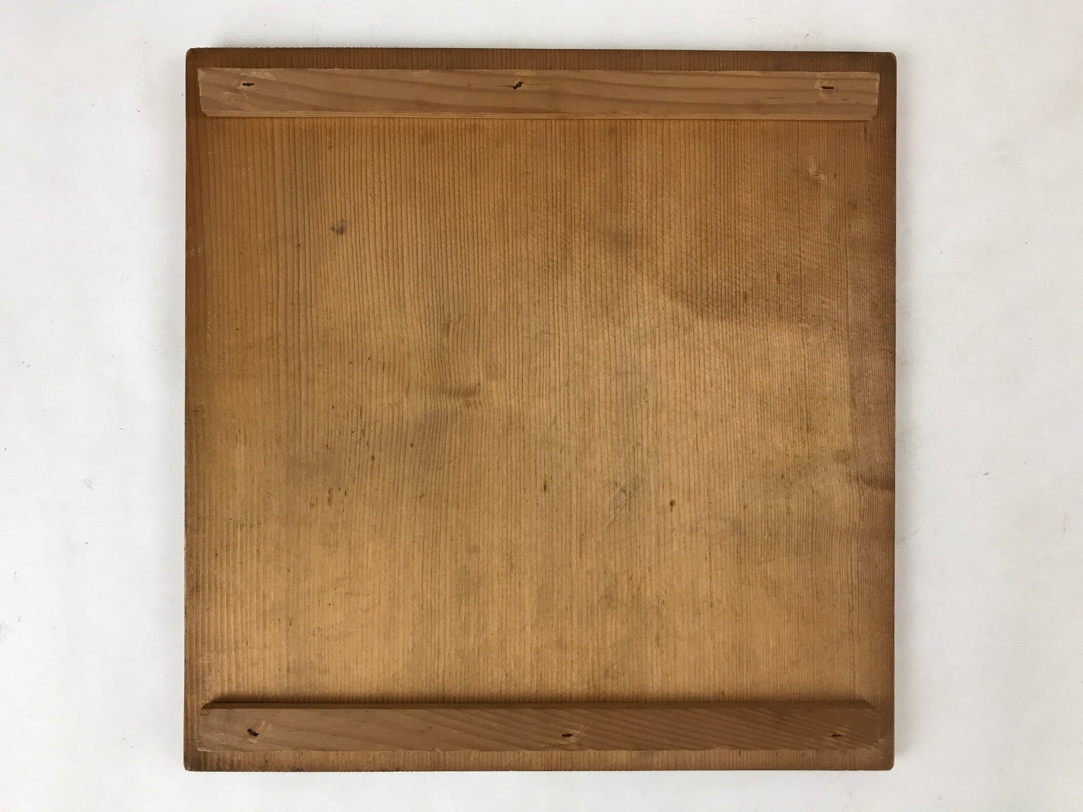 Vintage Japanese Wooden Lid Flower Vase Storage Box Inside 26.5x26.5x26.5cm X57