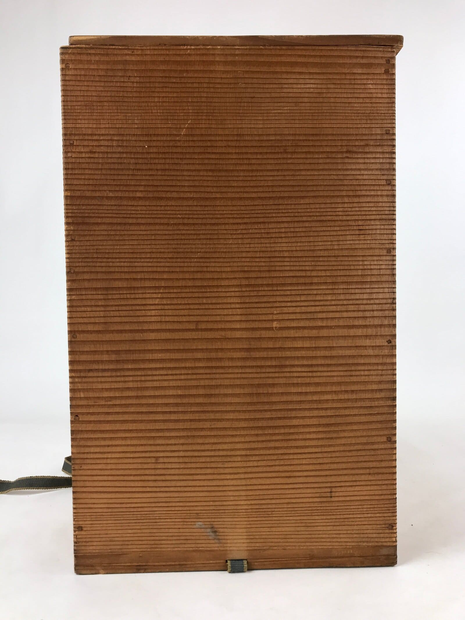 Vintage Japanese Wooden Lidded Flower Basket Storage Box Inside 20x20x33cm X63