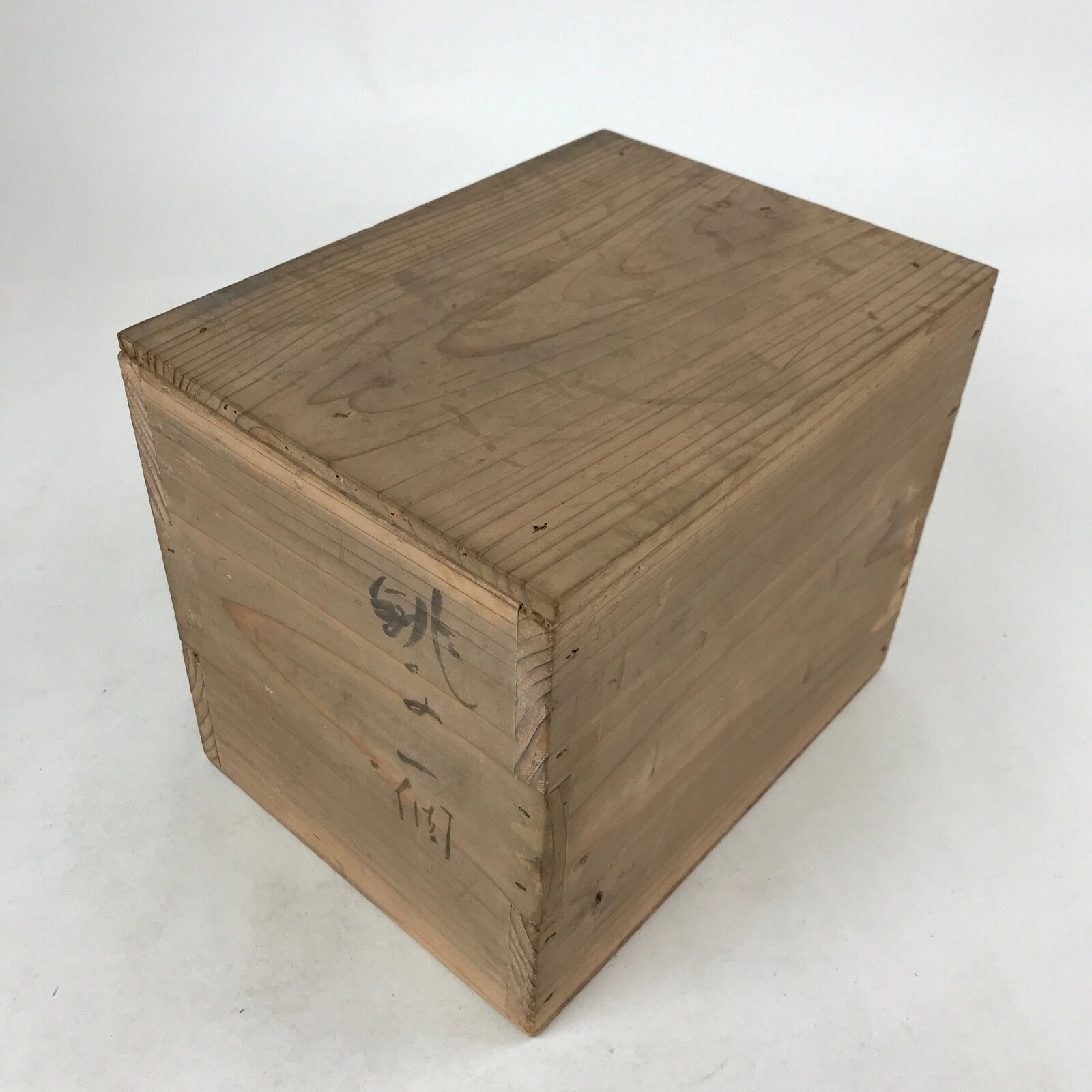 Vintage Japanese Wooden Lidded Flower Vase Storage Box Inside 20x14.5x17.5cm X72