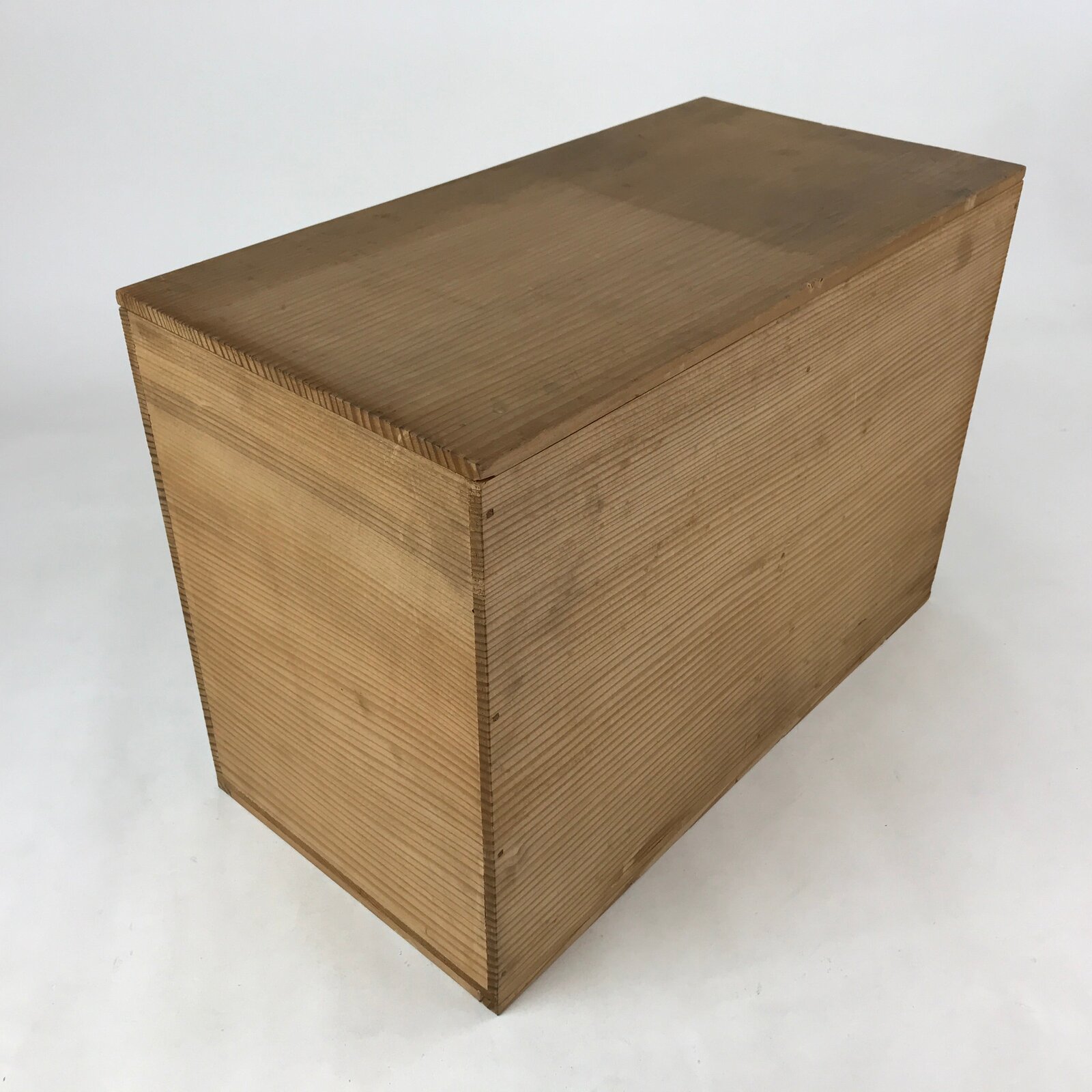 Vintage Japanese Wooden Lidded Flower Vase Storage Box Inside 43x21x28.5cm X61