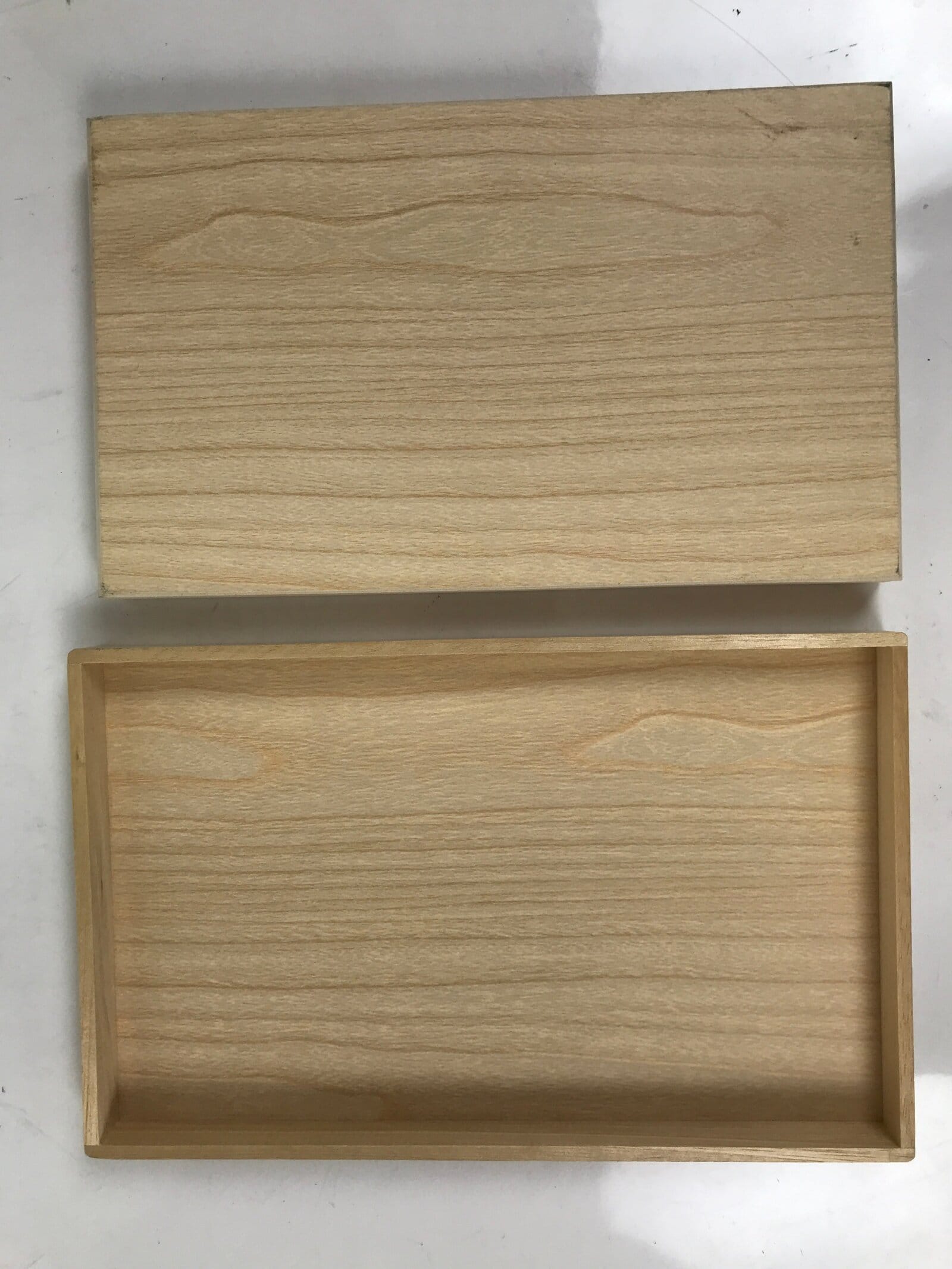 Vintage Japanese Wooden Lidded Fukusa Storage Box Inside 21x12.5x1.5cm Flat X152