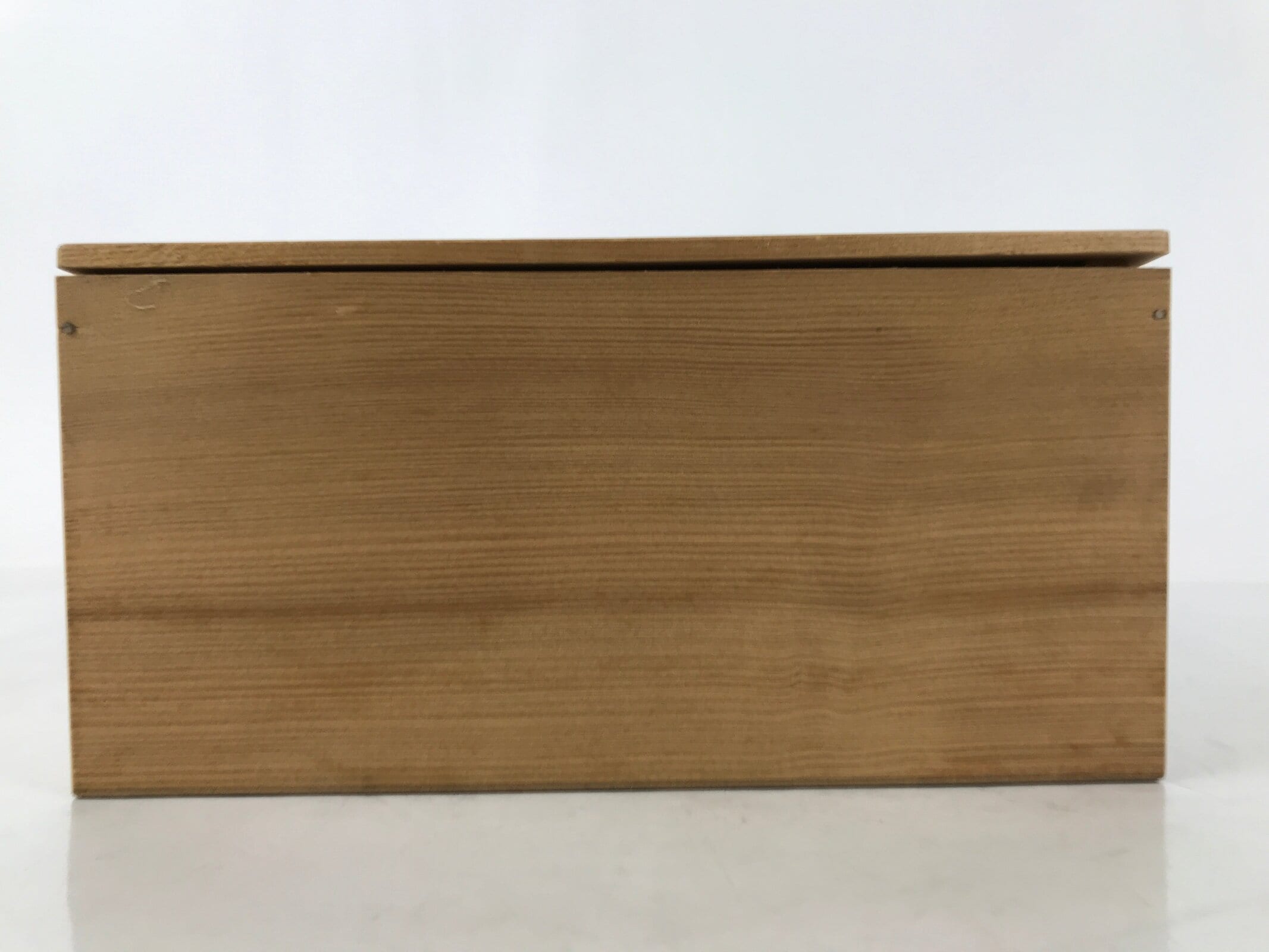 Vintage Japanese Wooden Lidded Pottery Box Inside 25.1x15.2x12.1cm Brown X143