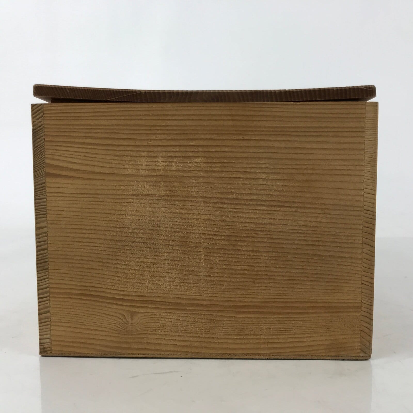 Vintage Japanese Wooden Lidded Pottery Box Inside 25.1x15.2x12.1cm Brown X143