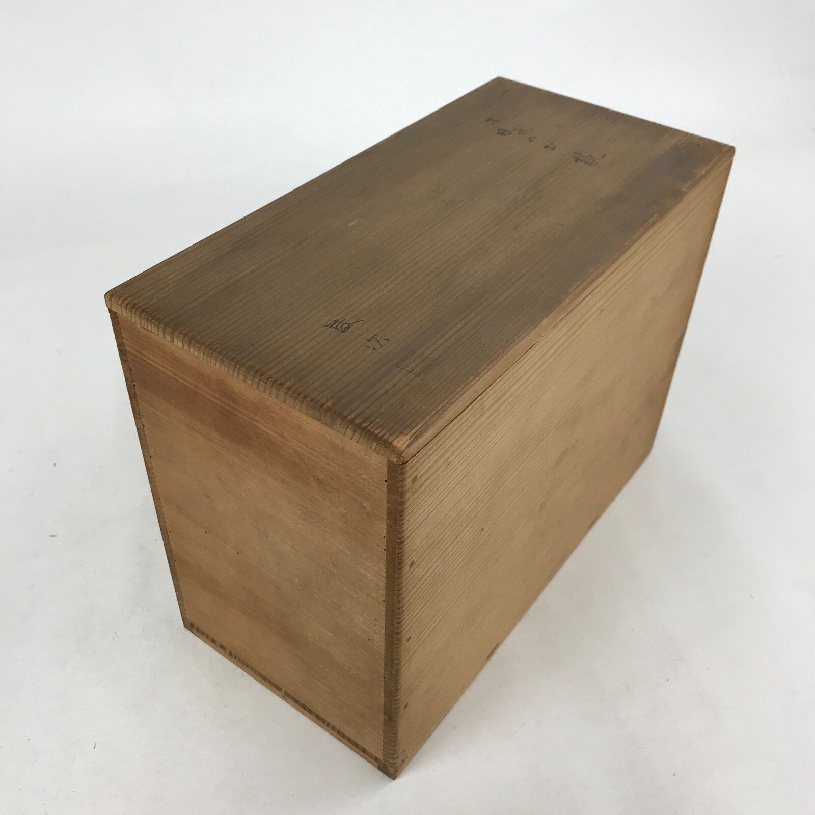 Vintage Japanese Wooden Lidded Soup Bowl Storage Box Inside 27.5x13x20.5cm X69