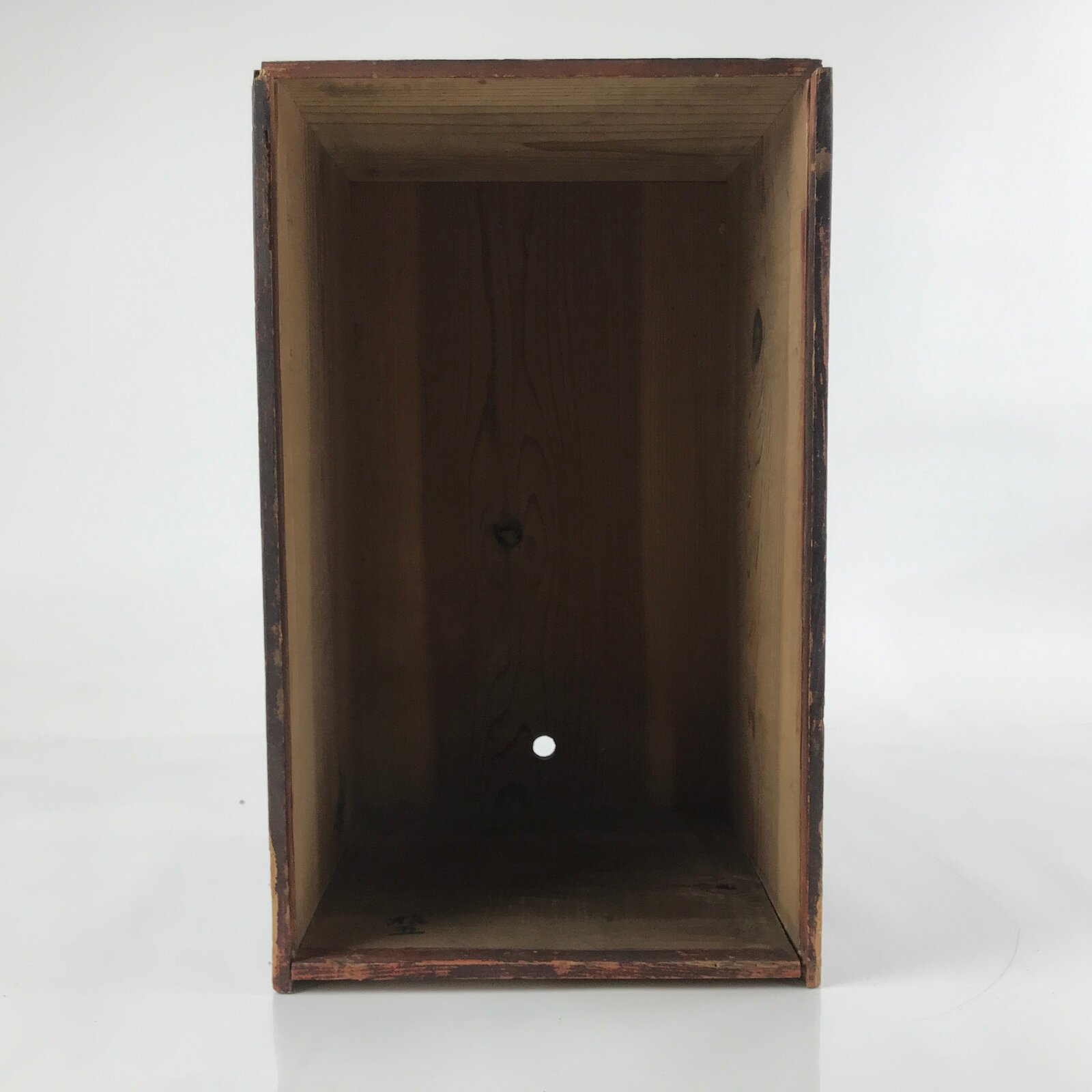 Vintage Japanese Wooden Lidded Storage Box Inside 21.5x23.5x40.5cm Brown X131