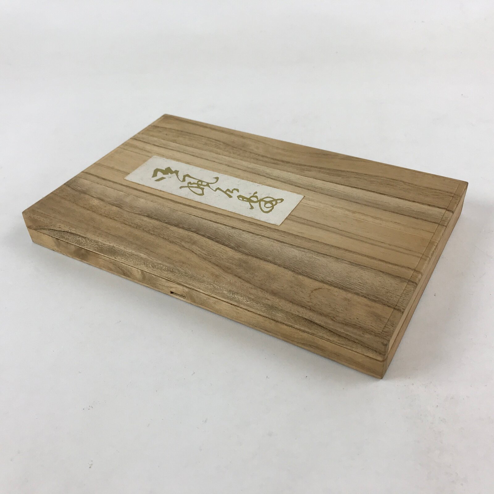 Vintage Japanese Wooden Lidded Storage Box Inside 25.5x15.5x2cm Long Flat X21