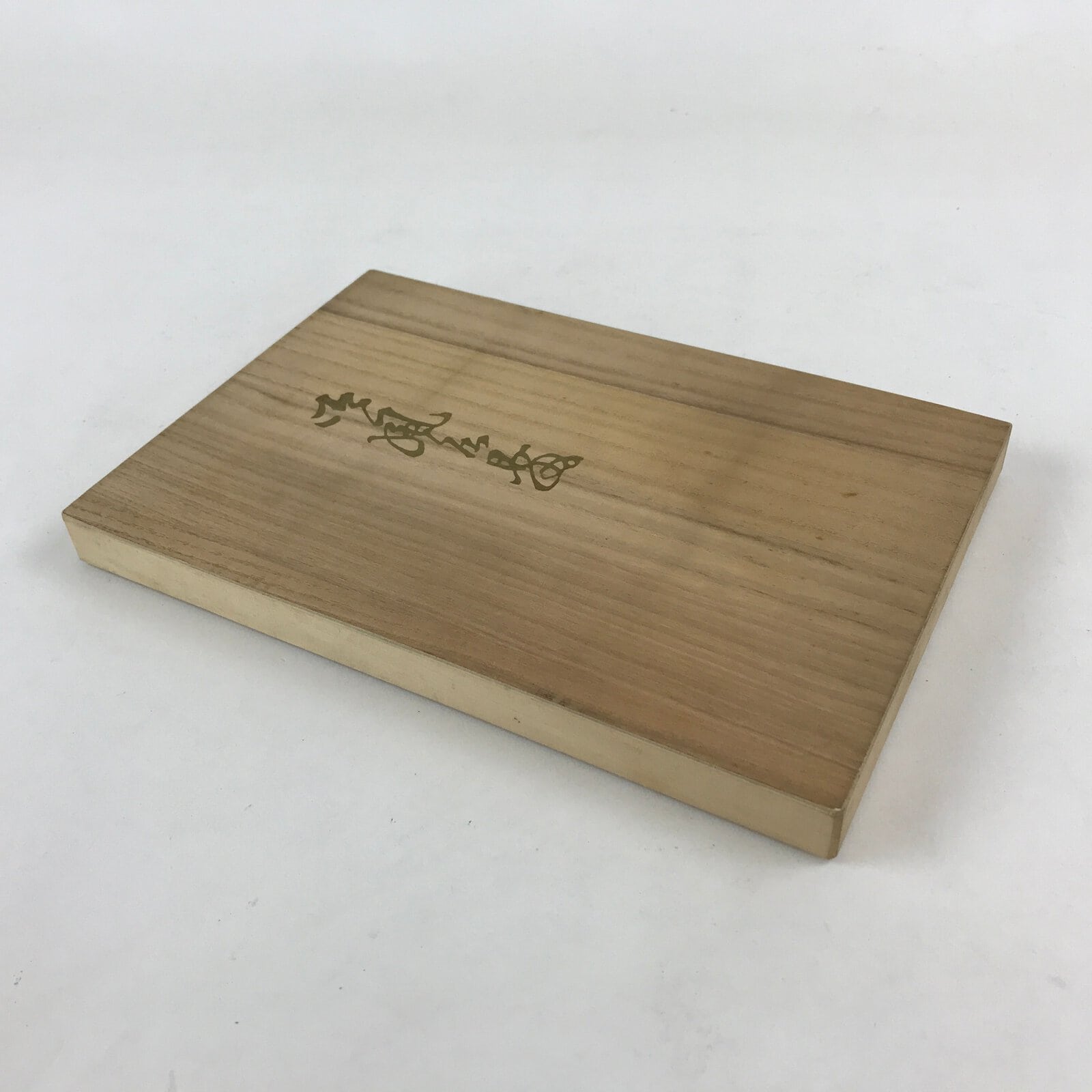 Vintage Japanese Wooden Lidded Storage Box Inside 25x16x2cm Long Flat X23