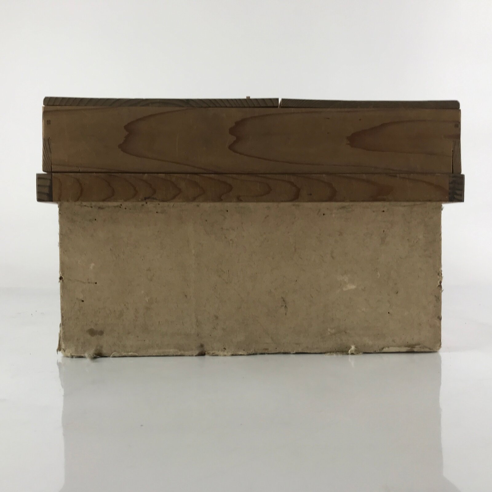 Vintage Japanese Wooden Lidded Storage Box Inside 28x43.5x14.5cm Brown X113