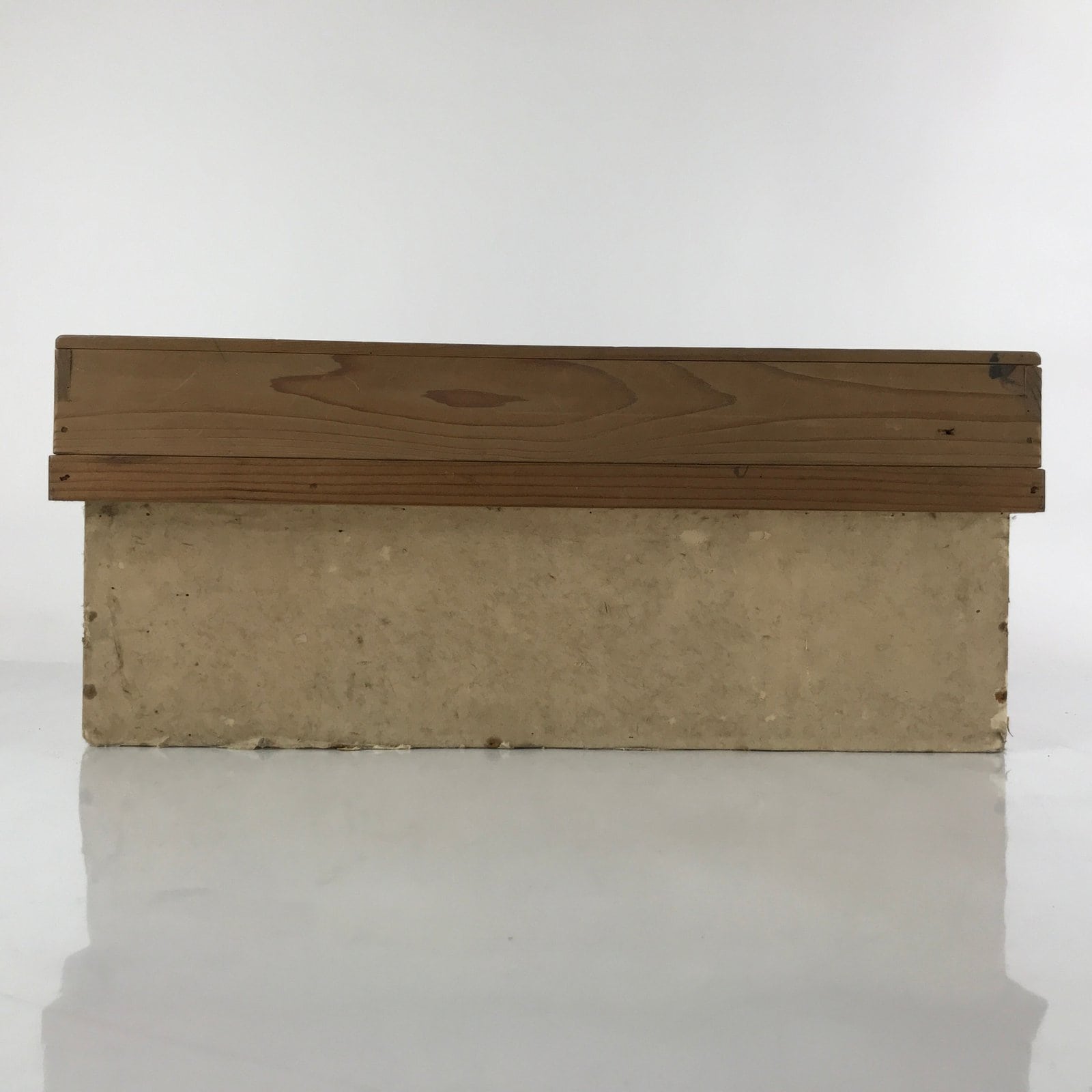 Vintage Japanese Wooden Lidded Storage Box Inside 28x43.5x14.5cm Brown X113