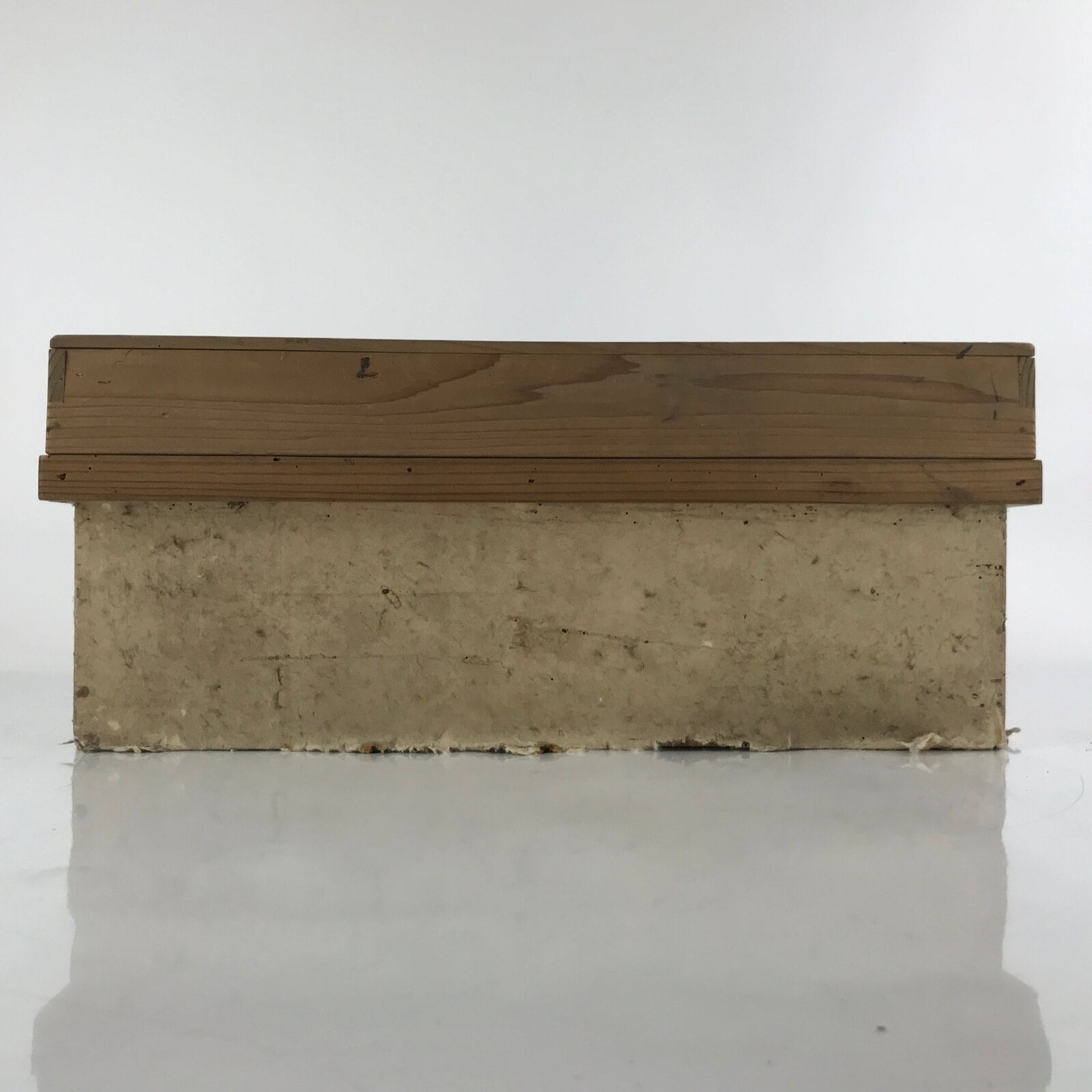 Vintage Japanese Wooden Lidded Storage Box Inside 28x43.5x14.5cm Brown X113