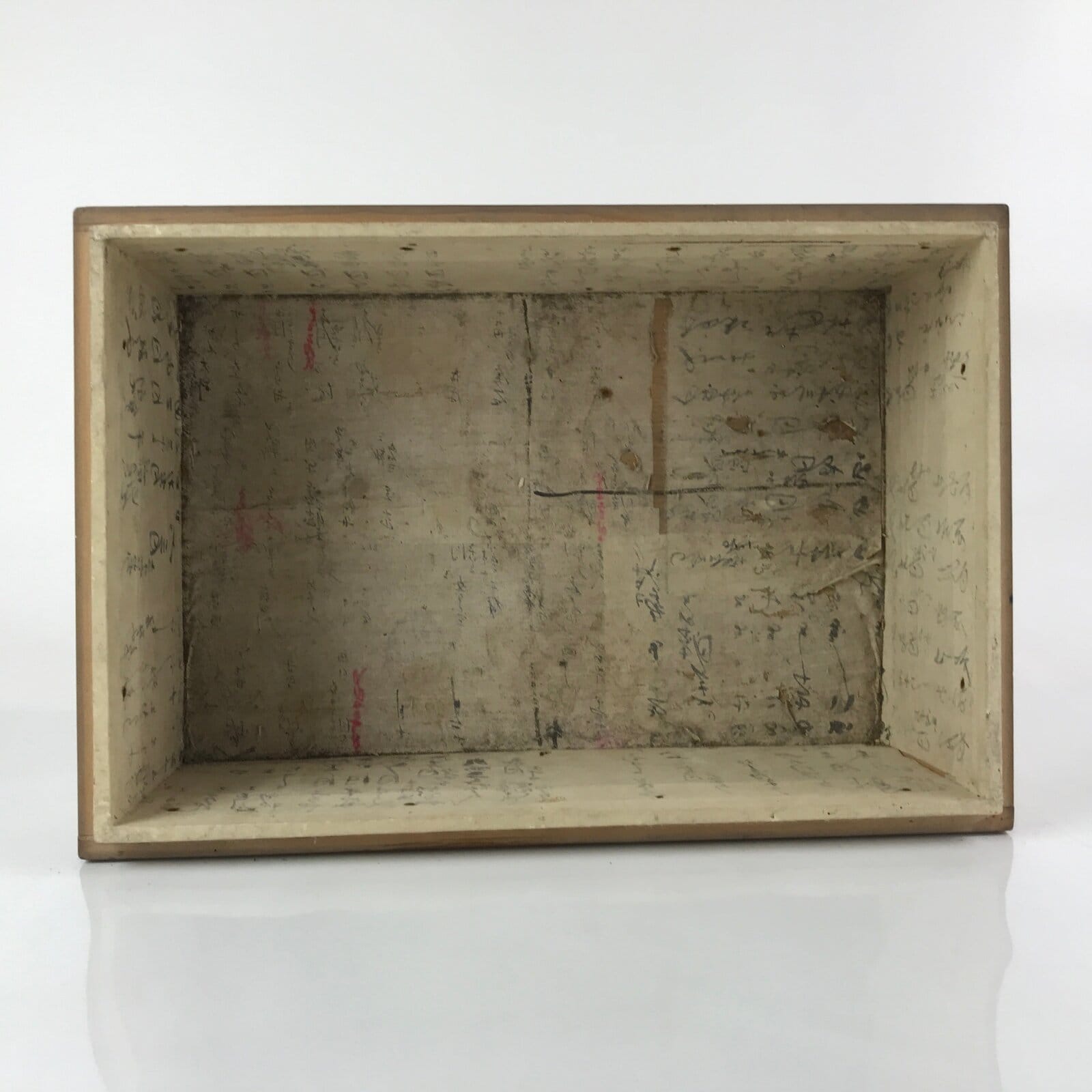 Vintage Japanese Wooden Lidded Storage Box Inside 28x43.5x14.5cm Brown X113