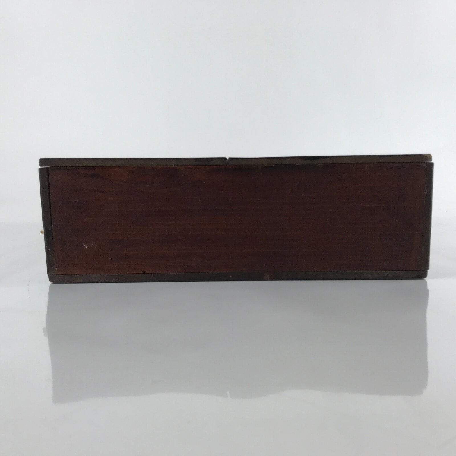 Vintage Japanese Wooden Lidded Storage Box Inside 44x30x8.5cm Dark Brown X114