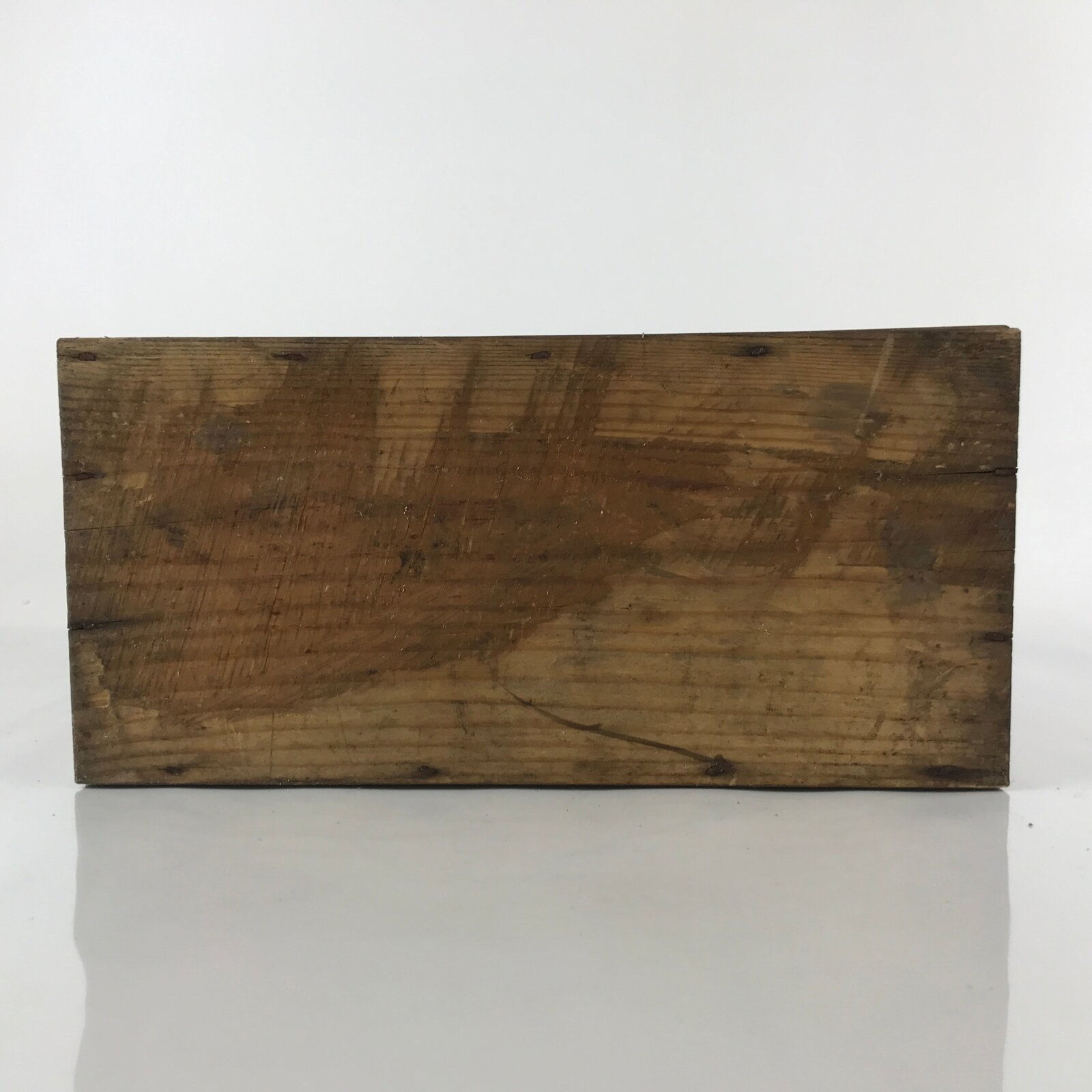 Vintage Japanese Wooden Pottery Plate Storage Box Inside 32.5x15x24cm Brown X118