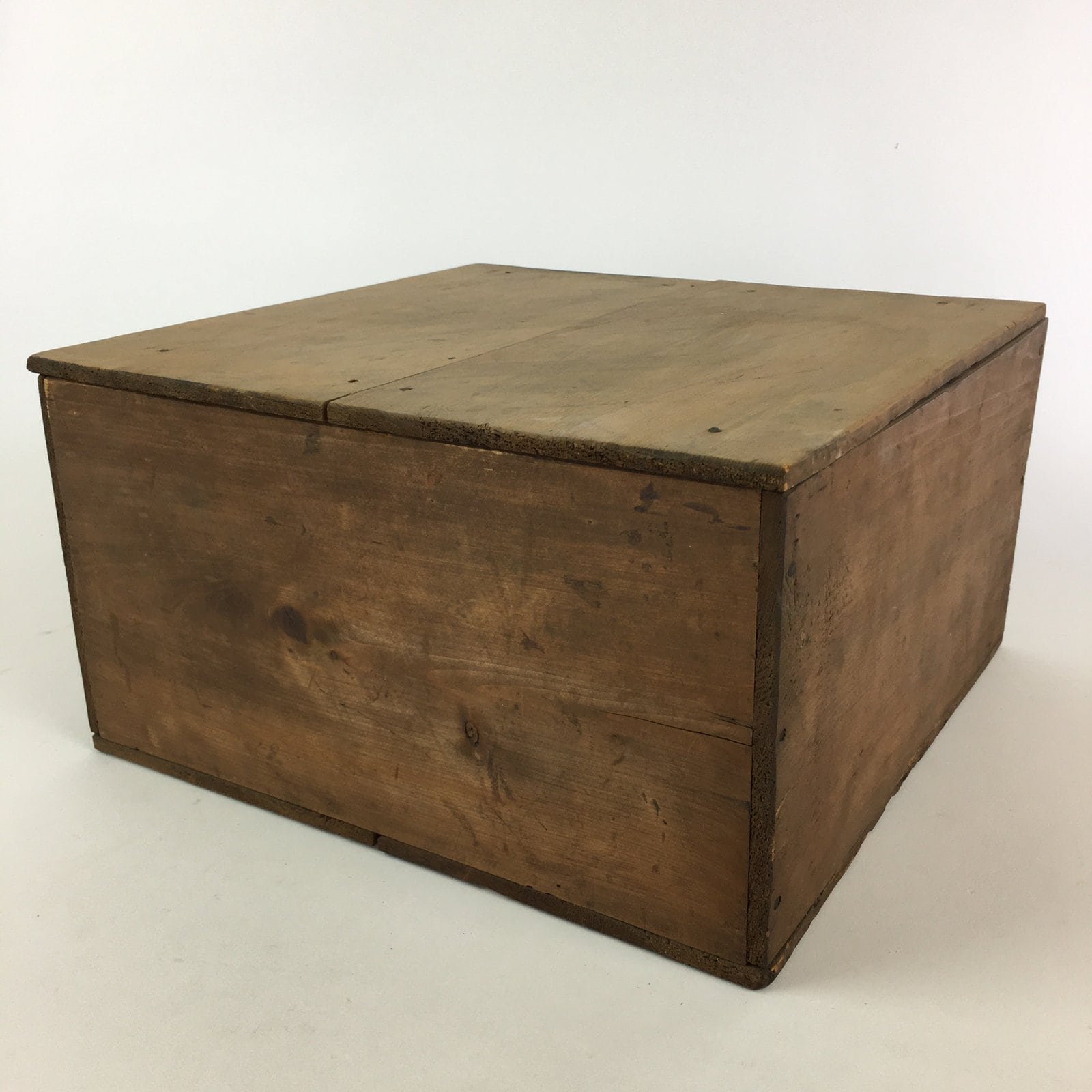 Vintage Japanese Wooden Pottery Storage Box Inside 27.5x25x14.5cm WB963
