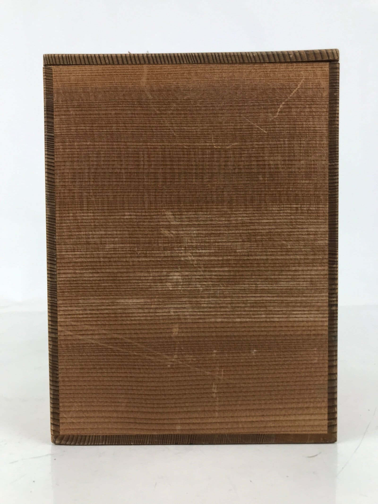 Vtg Japanese Wooden Lidded Pottery Storage Box Inside 15x14.9x20.6cm Brown X159