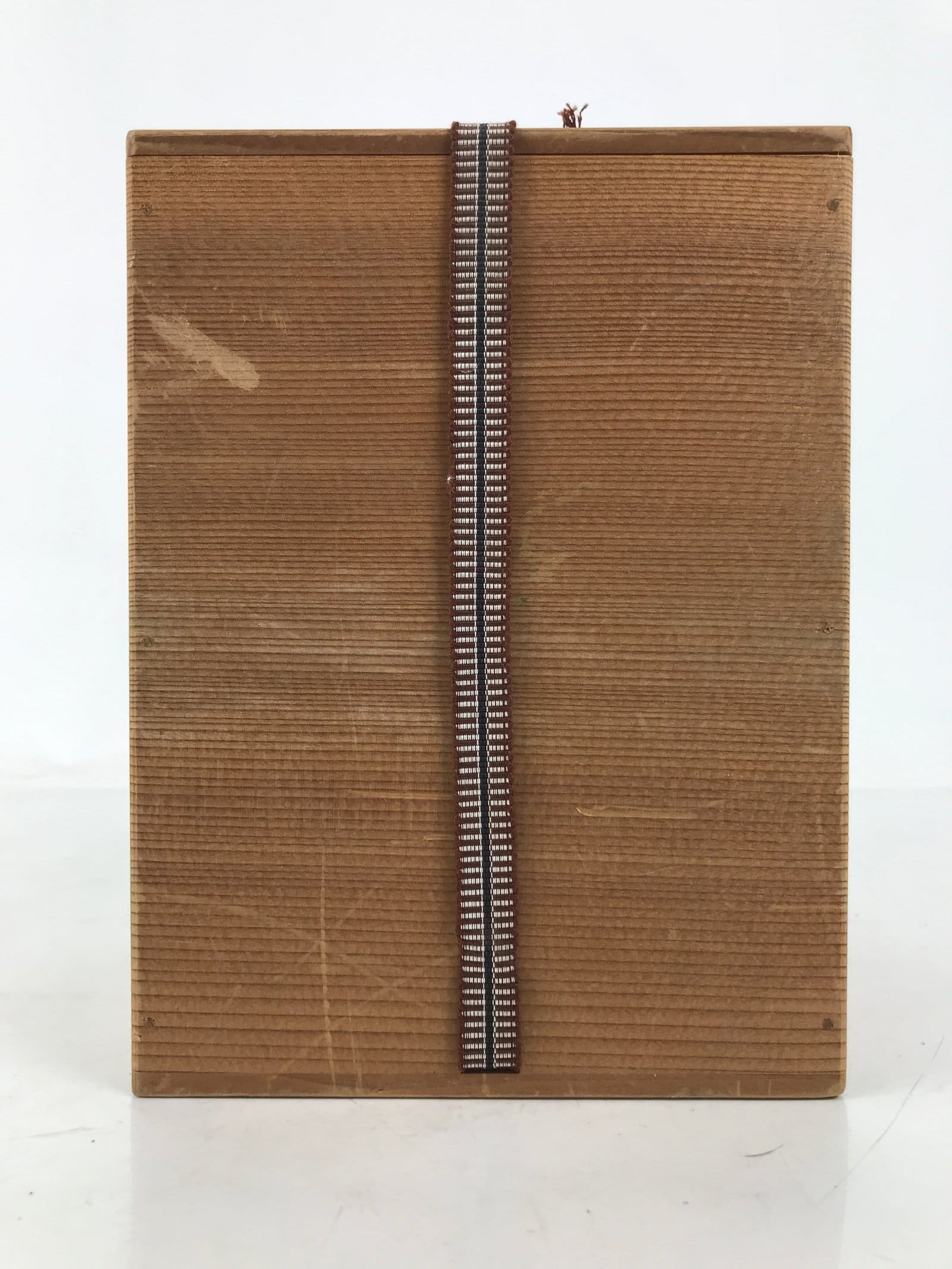 Vtg Japanese Wooden Lidded Pottery Storage Box Inside 15x14.9x20.6cm Brown X159