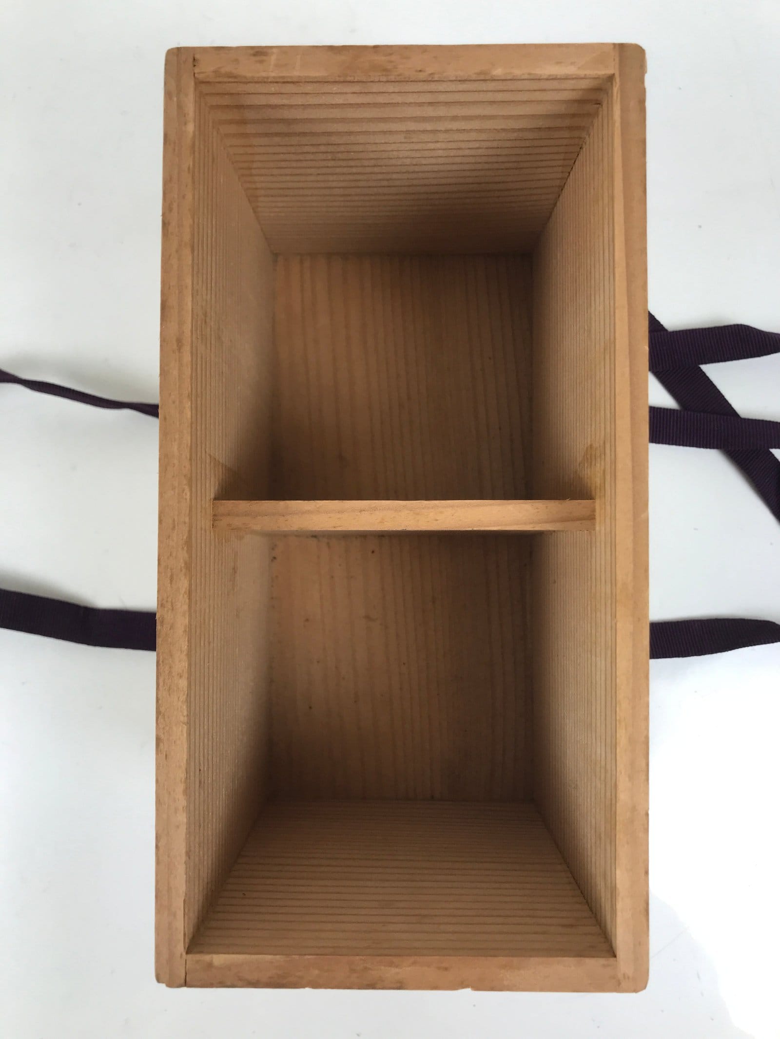 Vtg Japanese Wooden Lidded Pottery Storage Box Inside 17.5x8.5x10.8cm Brown X162