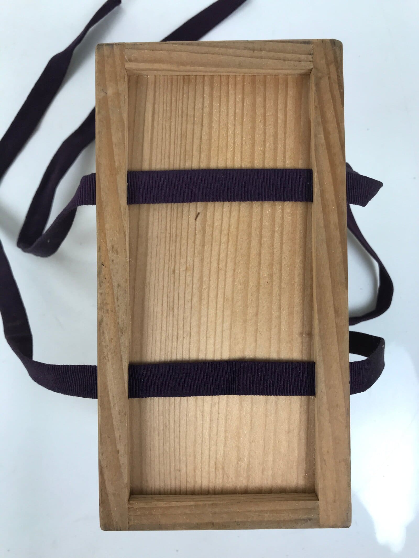 Vtg Japanese Wooden Lidded Pottery Storage Box Inside 17.5x8.5x10.8cm Brown X162