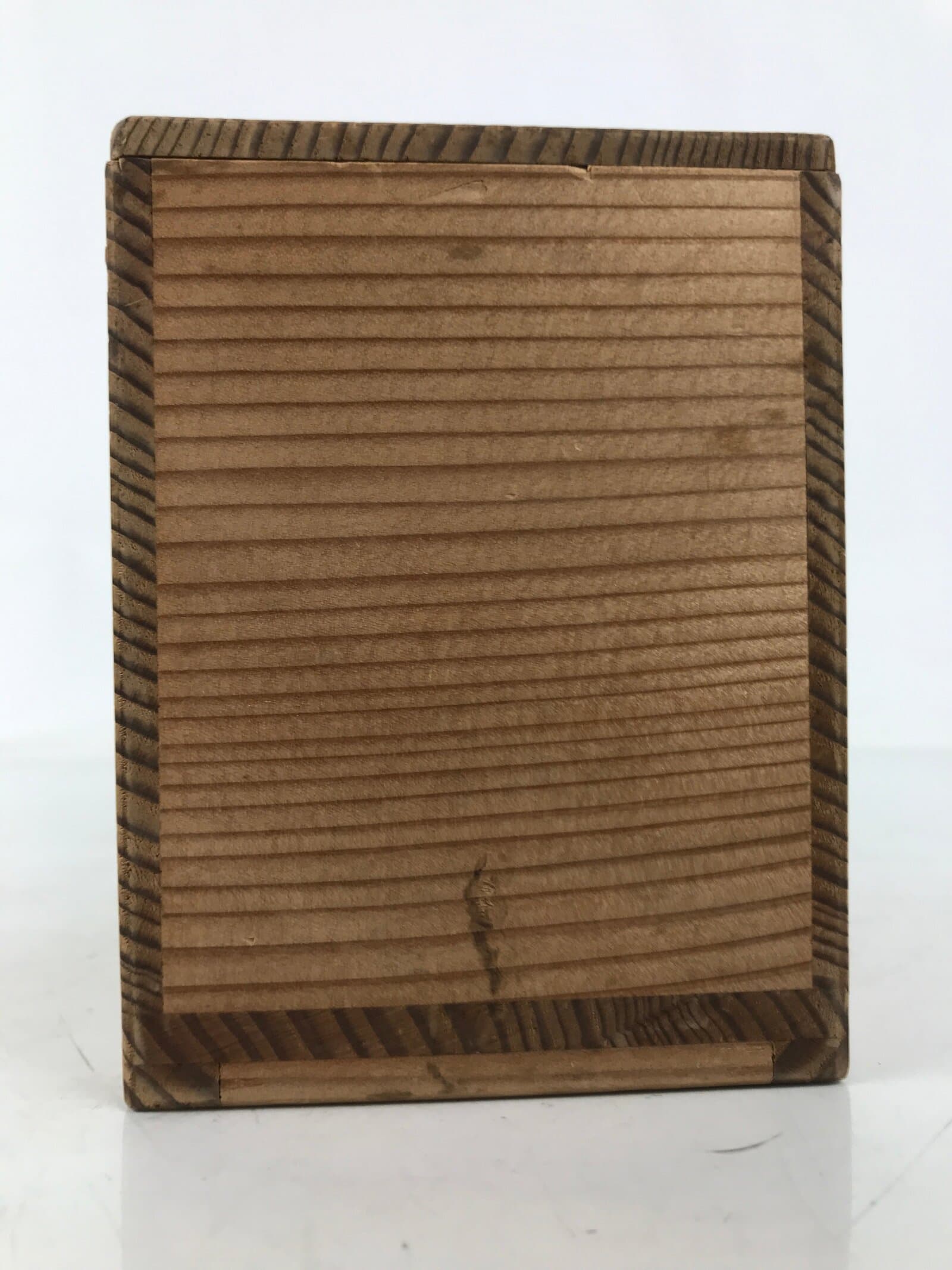 Vtg Japanese Wooden Lidded Pottery Storage Box Inside 17.5x8.5x10.8cm Brown X162