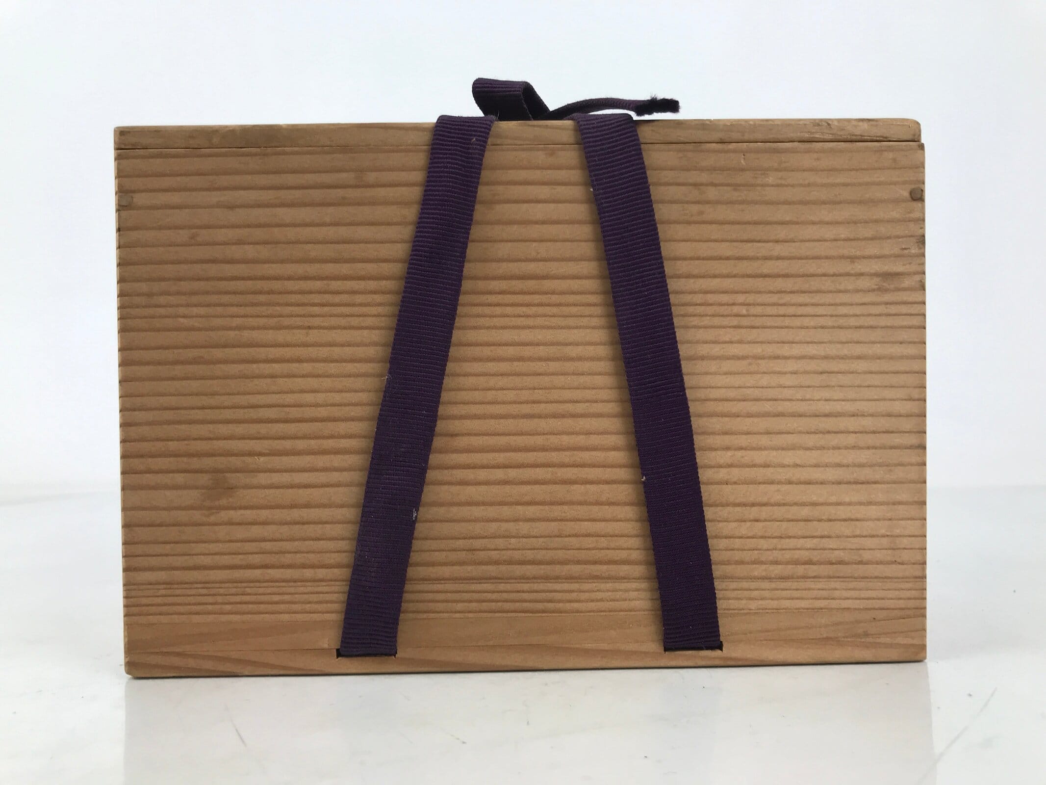 Vtg Japanese Wooden Lidded Pottery Storage Box Inside 17.5x8.5x10.8cm Brown X162