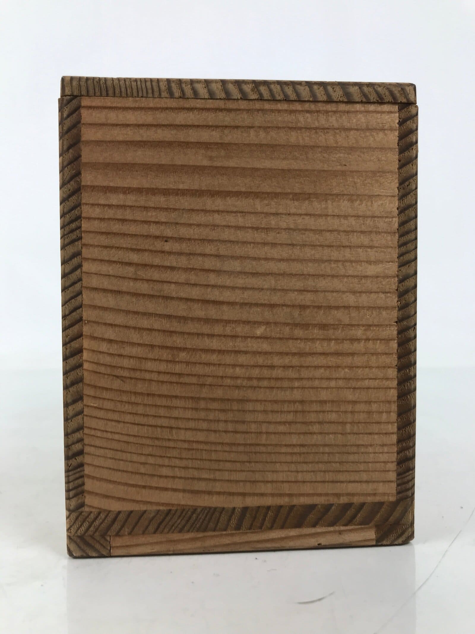 Vtg Japanese Wooden Lidded Pottery Storage Box Inside 17.5x8.5x10.8cm Brown X162