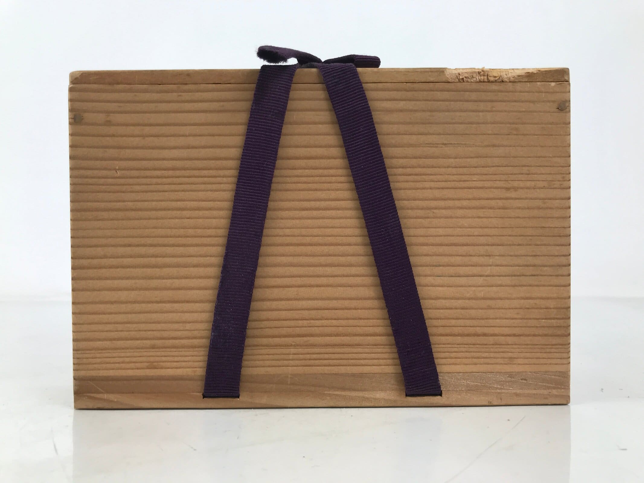 Vtg Japanese Wooden Lidded Pottery Storage Box Inside 17.5x8.5x10.8cm Brown X162