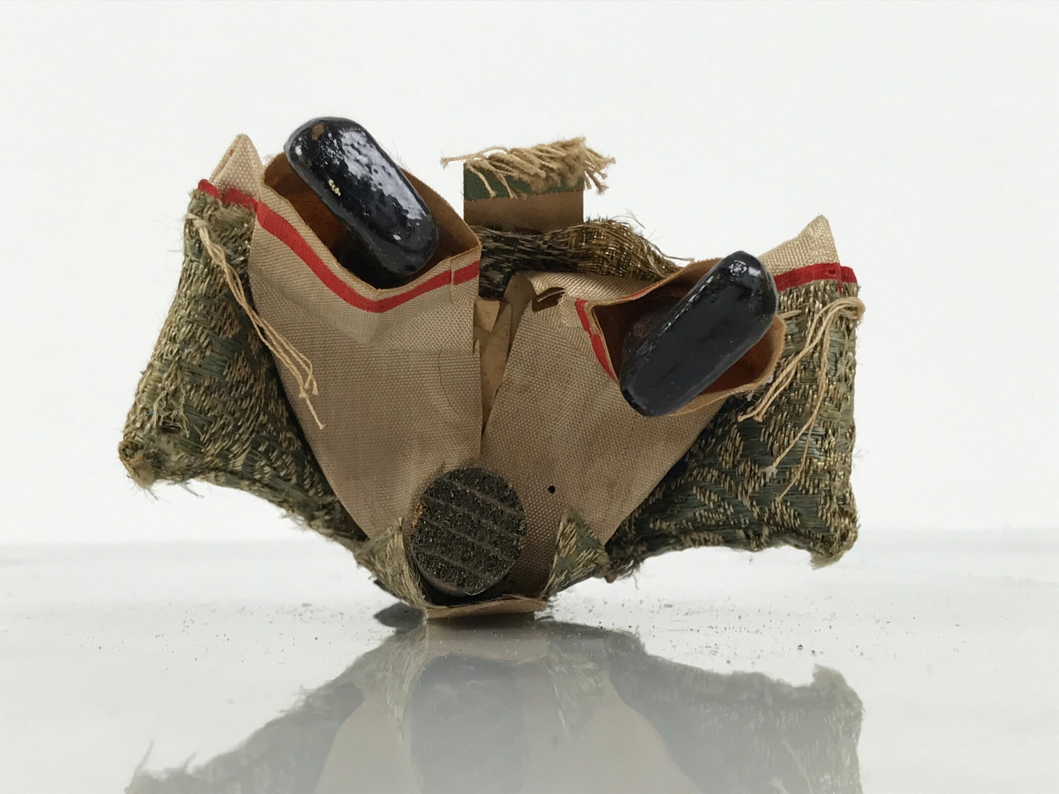 Antique Japanese Hina Doll Ningyo Old Guard Girls Day Ohinasama Silk Wood ID667